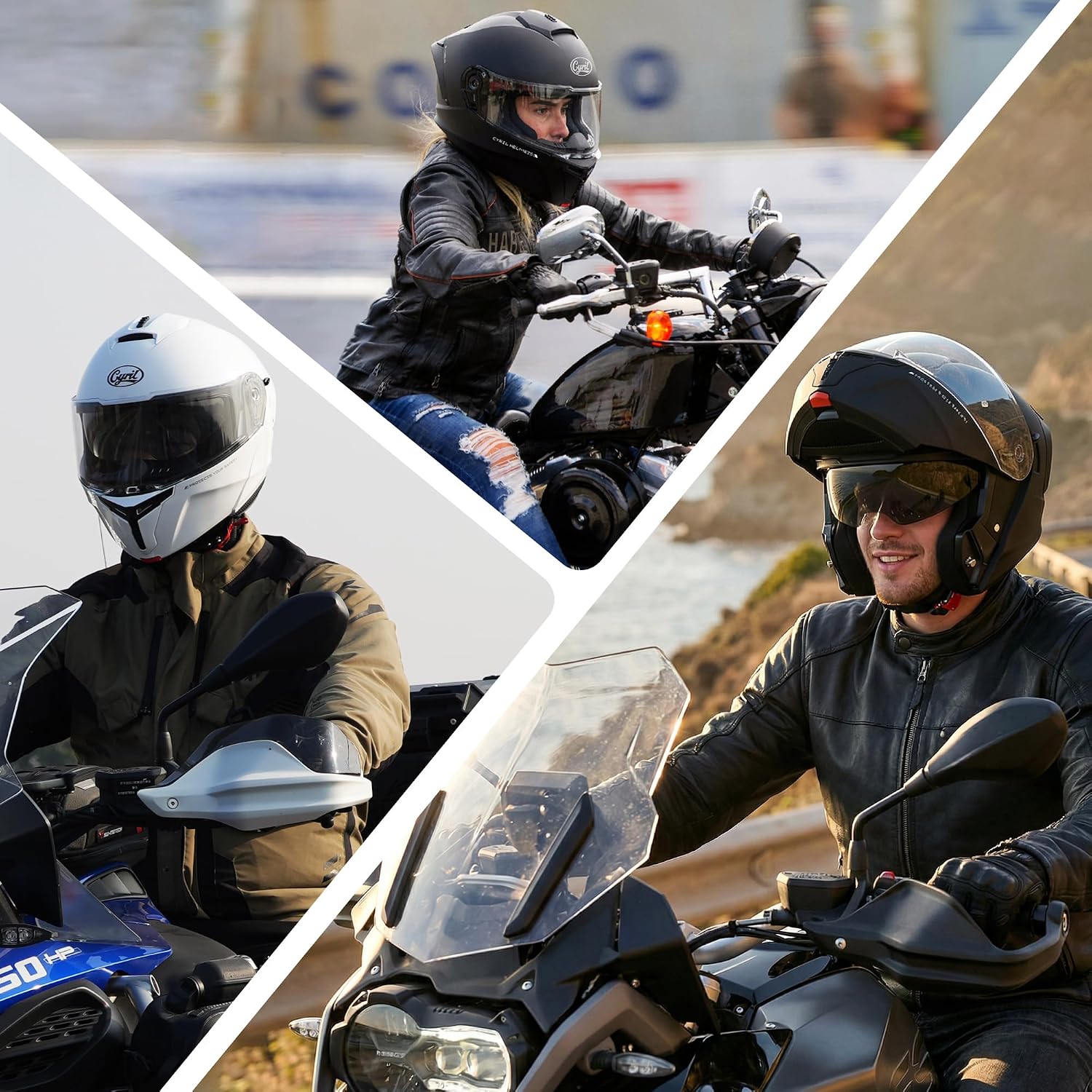 CYRIL Modular Motorcycle Helmet DOT Approved, Flip Up Full Face for Adults | Intercom ready, glasses friendly design with dual visors, extra smoke shield and carrying bag for street riding