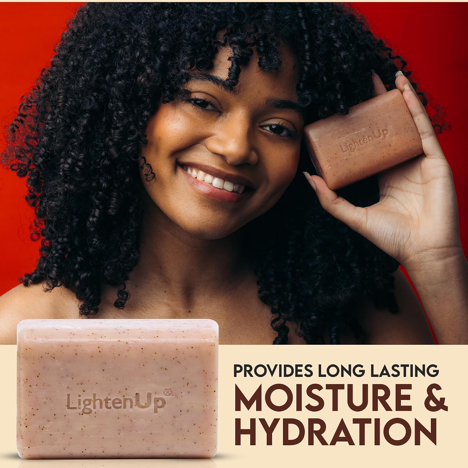 OMIC LightenUp, Exfoliating Soap - 200g / 7fl oz - Skin Brightening Soap, Cleansing Bar, Formulated to Fade Dark Spots, with Apricot, Glycerin