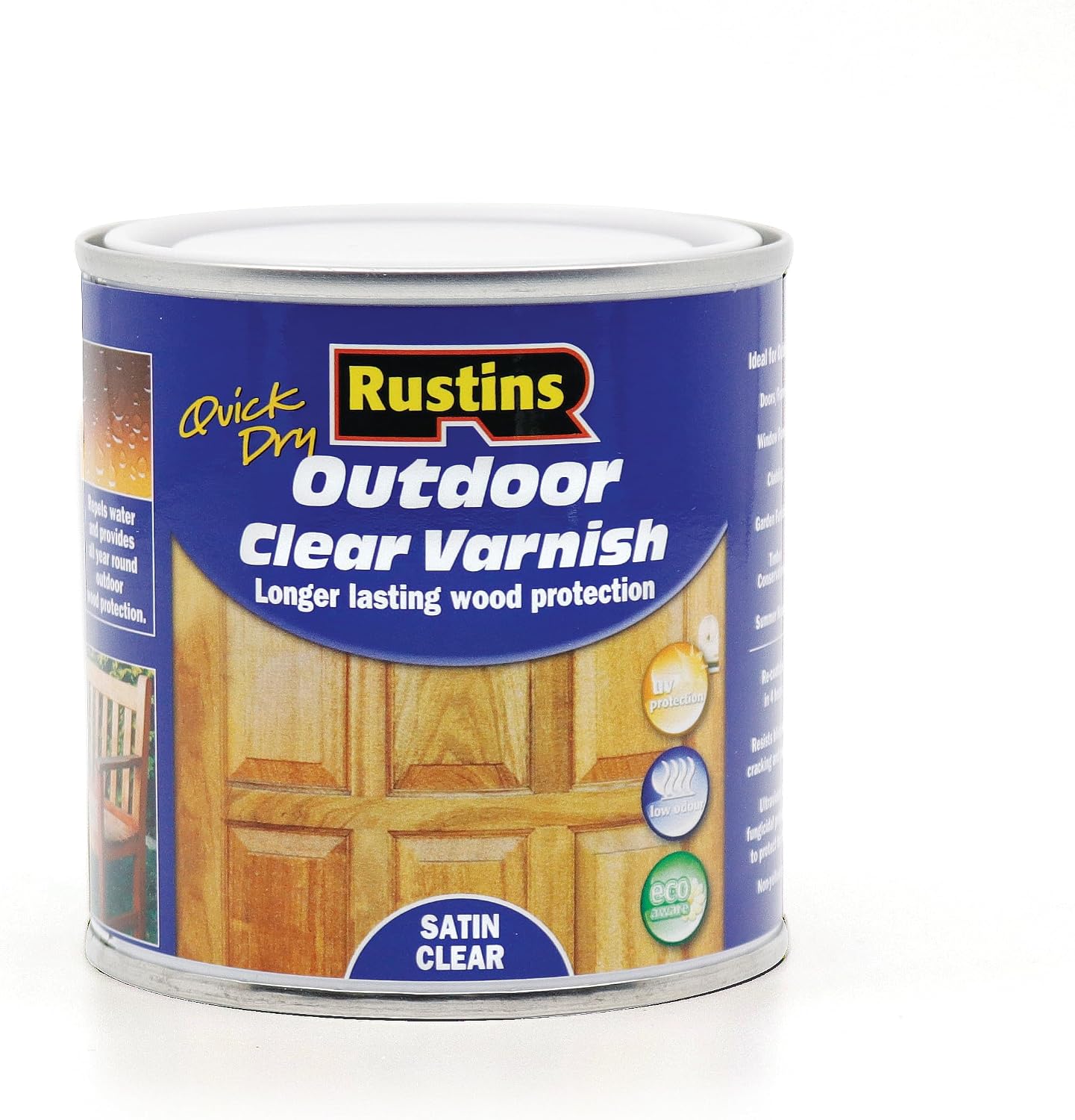 Rustins Quick Dry Outdoor Clear Satin Varnish 250ml