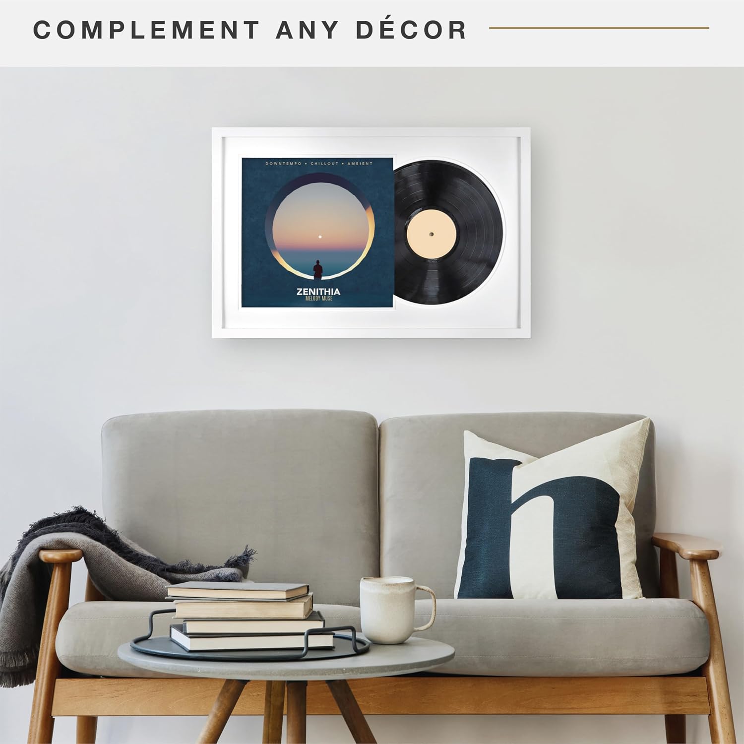 MCS Single Matted Record Album Frame, 15x15, Black