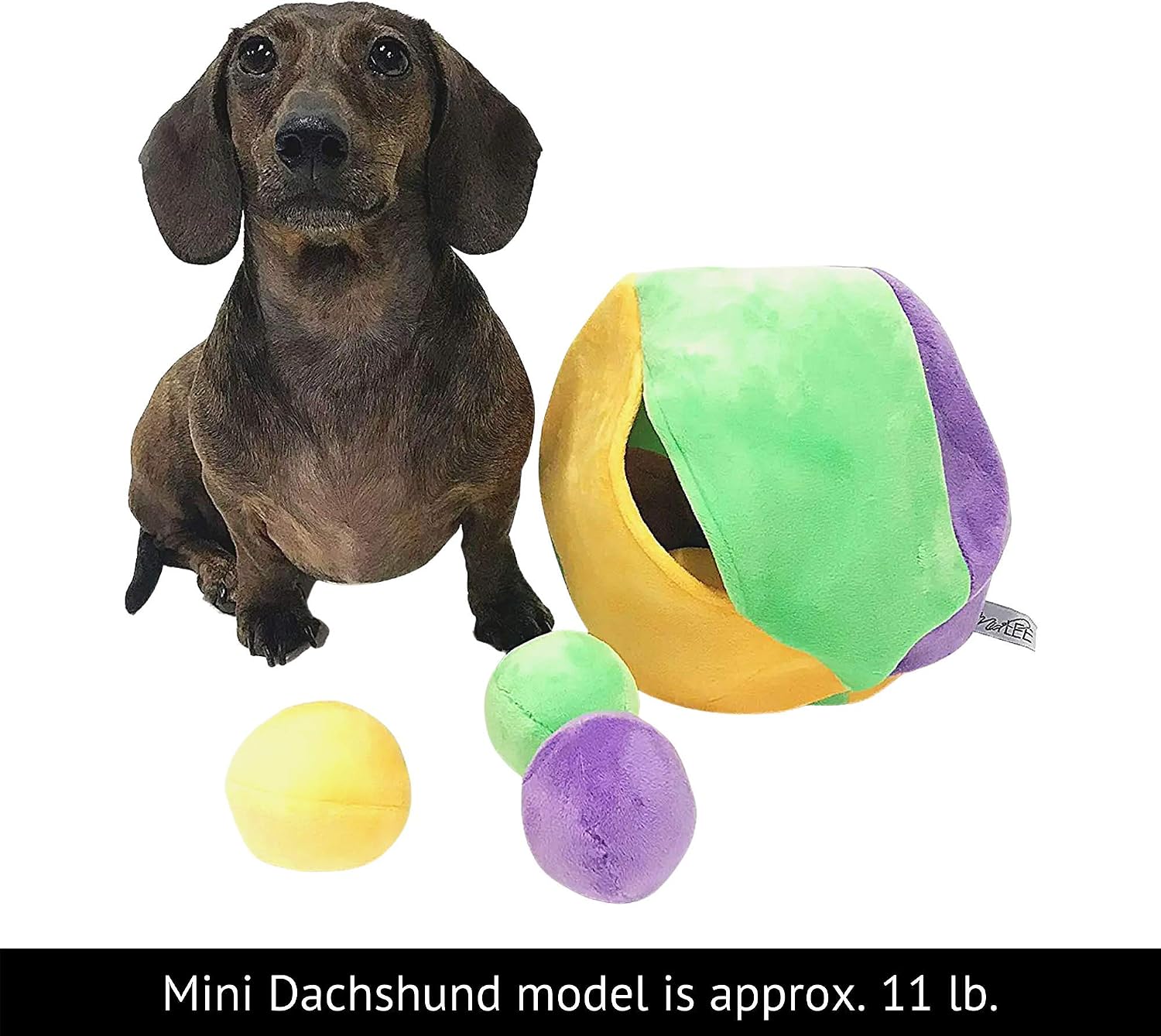 Midlee Hide a Ball Puzzle Dog Toy with 10 Plush Squeaker Balls (Small) | Interactive, Boredom Buster, Play Pet Squeaky