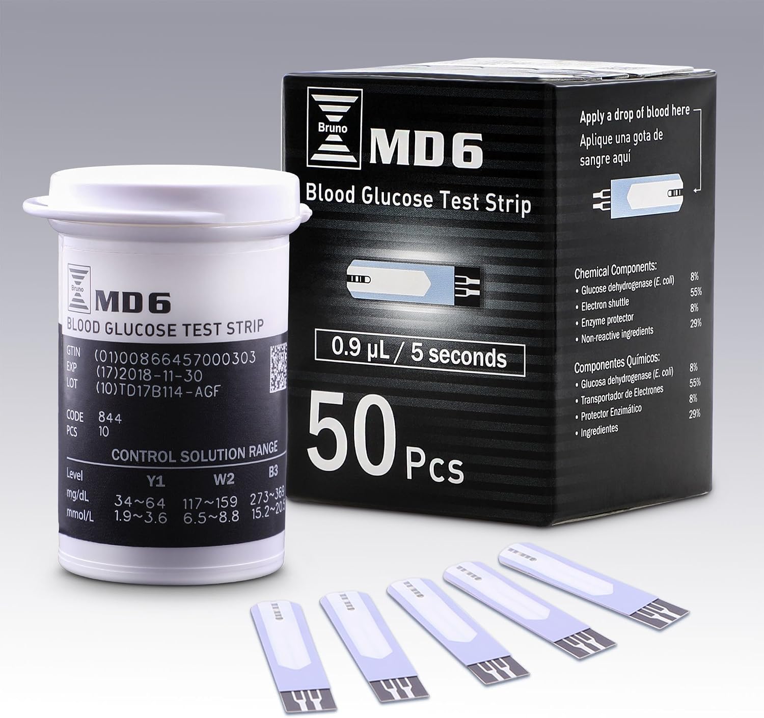 Pharma MD6 Blood Glucose Test Strips (50 Count)