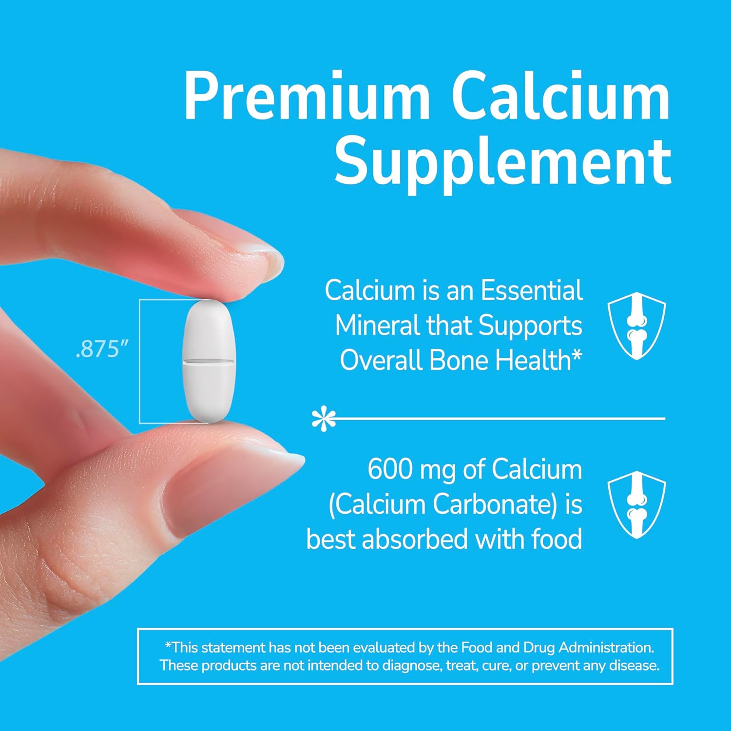21st Century Calcium 600mg Tablets, Bone Strength Support, 75 Count | Calcium Carbonate 600 mg, Compare VS. Caltrate® 600, Bone Strength & Density Support, Vegan-Friendly, Non-GMO, Gluten Free