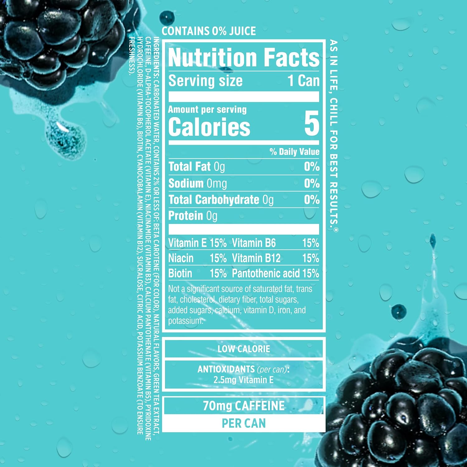 Sparkling Ice Caffeine Black Raspberry Sparkling Water with Caffeine, Zero Sugar, with Antioxidants and Vitamins,16 fl oz Cans (Pack Of 12)