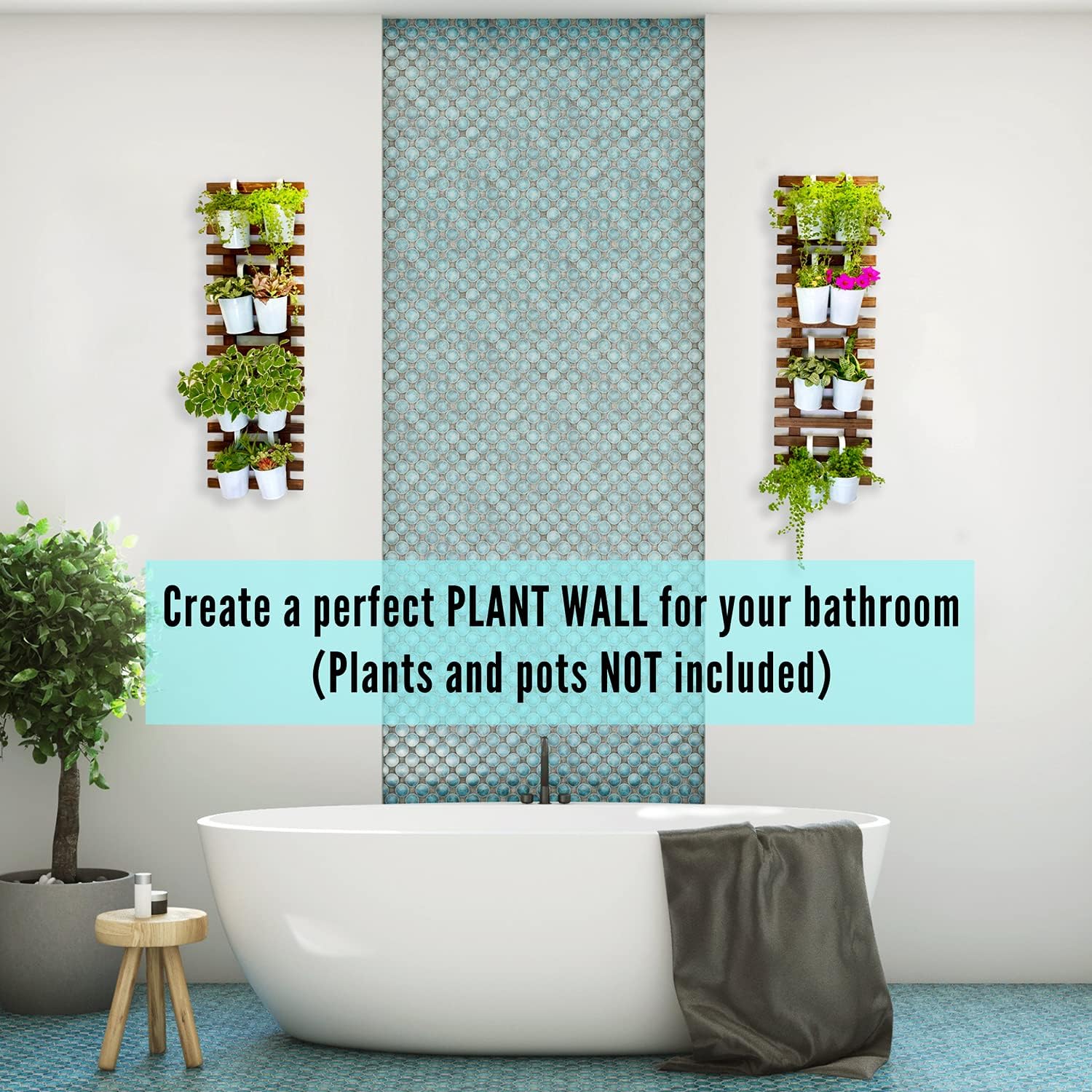 ShopLaLa Wall Planter (60cm, 2 Pack) Hanging Planters for Indoor Plants