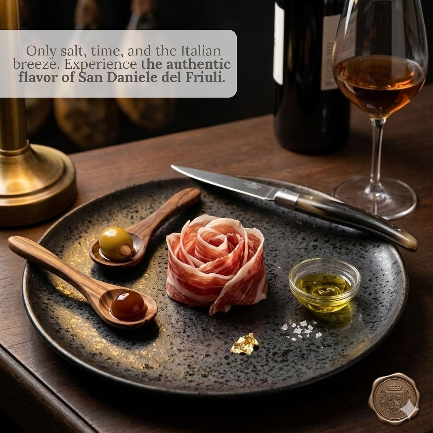 Prosciutto di San Daniele D.O.P. - Boneless Whole Ham – Authentic Italian Prosciutto, Dry-Cured Pork Leg Aged 18 Months
