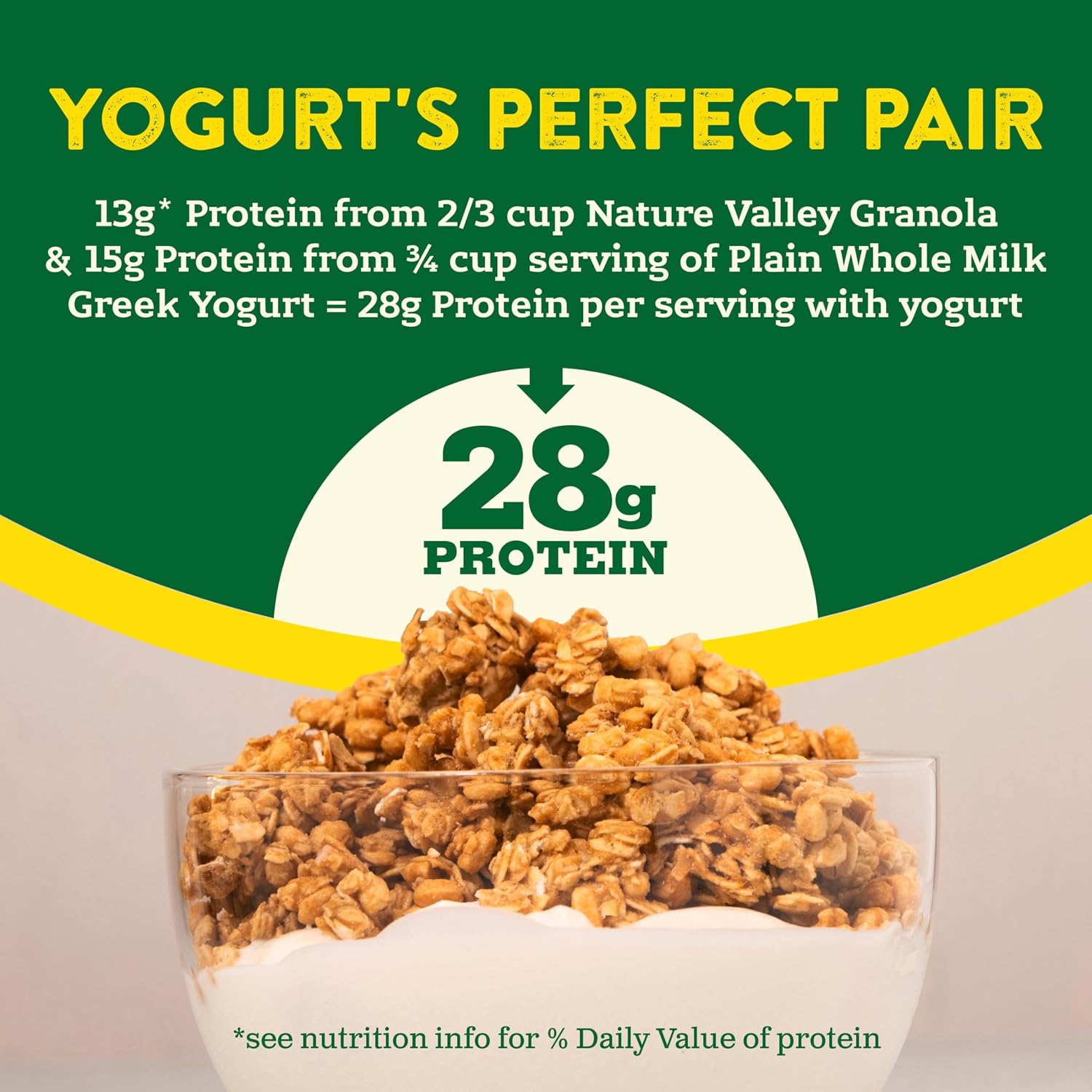 Nature Valley Oats & Honey Protein Granola, Resealable Pouch, 11 oz | 13g Protein & 33g Whole Grain per Serving, Good Source of Fiber, No Artificial Flavors or Colors
