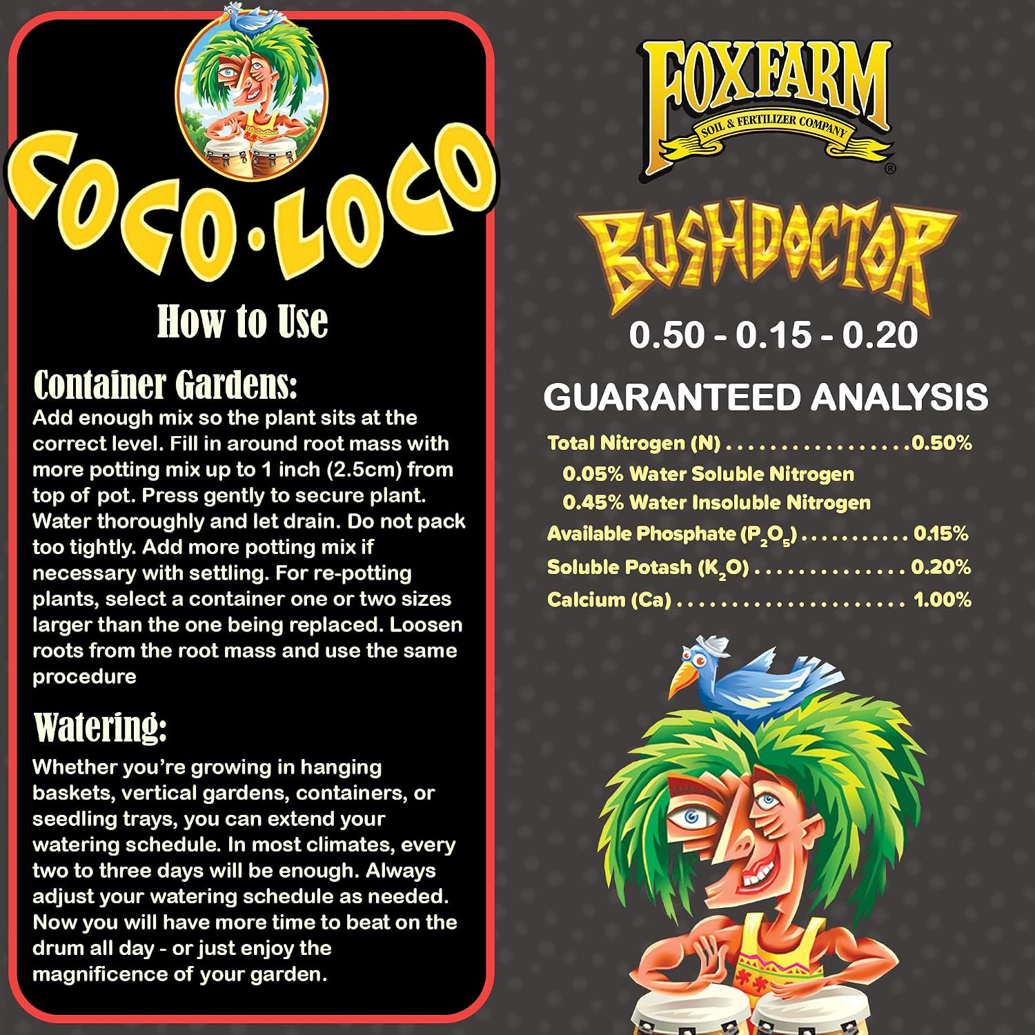 FoxFarm Bush Doctor Coco Loco Potting Mix, 2cu ft - Extends Your Watering Schedule, Triple-Washed to Reduce Salt Content - Perfect for Cultivating Vigorous Plants