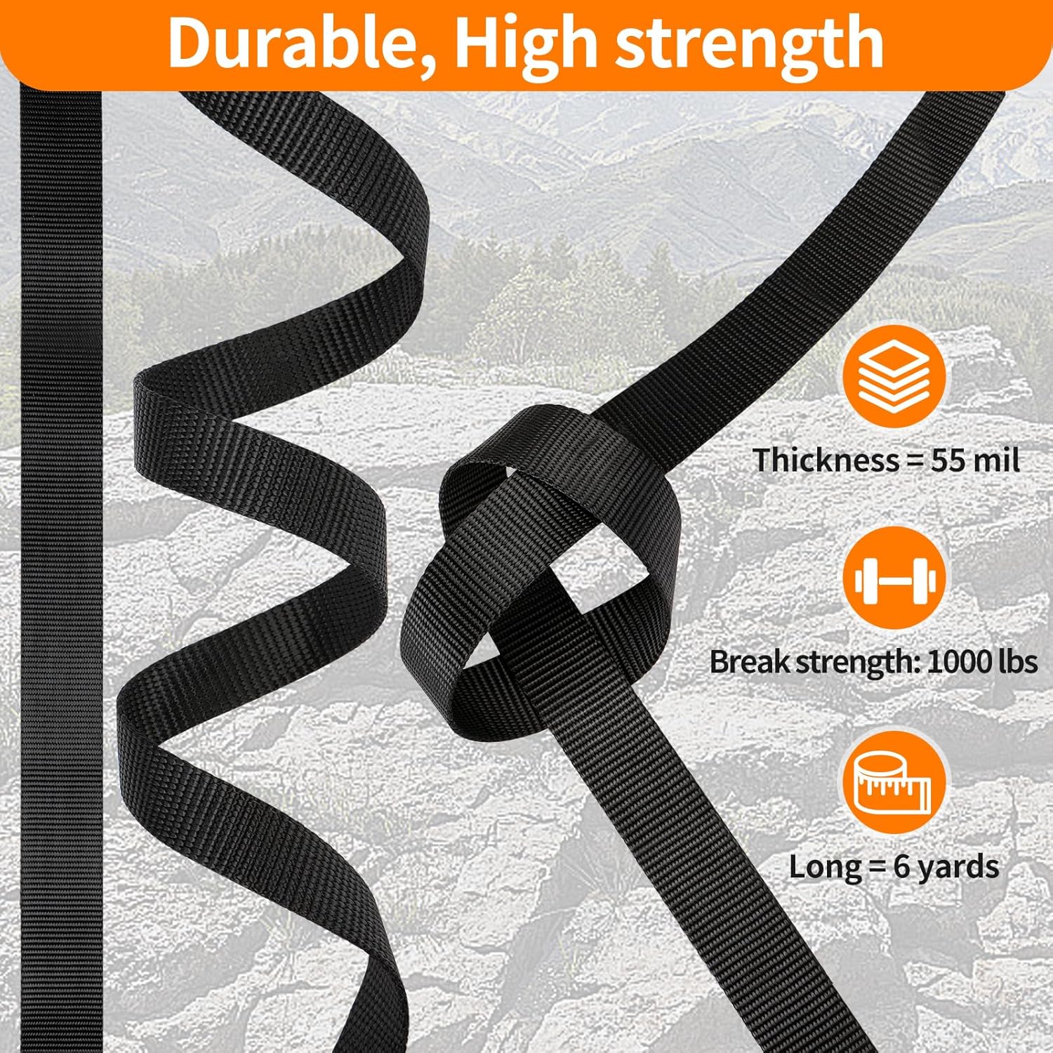 BEYOURD Buckles and Straps Set 1": 6 Yards of Thick Nylon Webbing, 6-Pack Heavy Duty Adjustable Quick Side Release Plastic Buckles