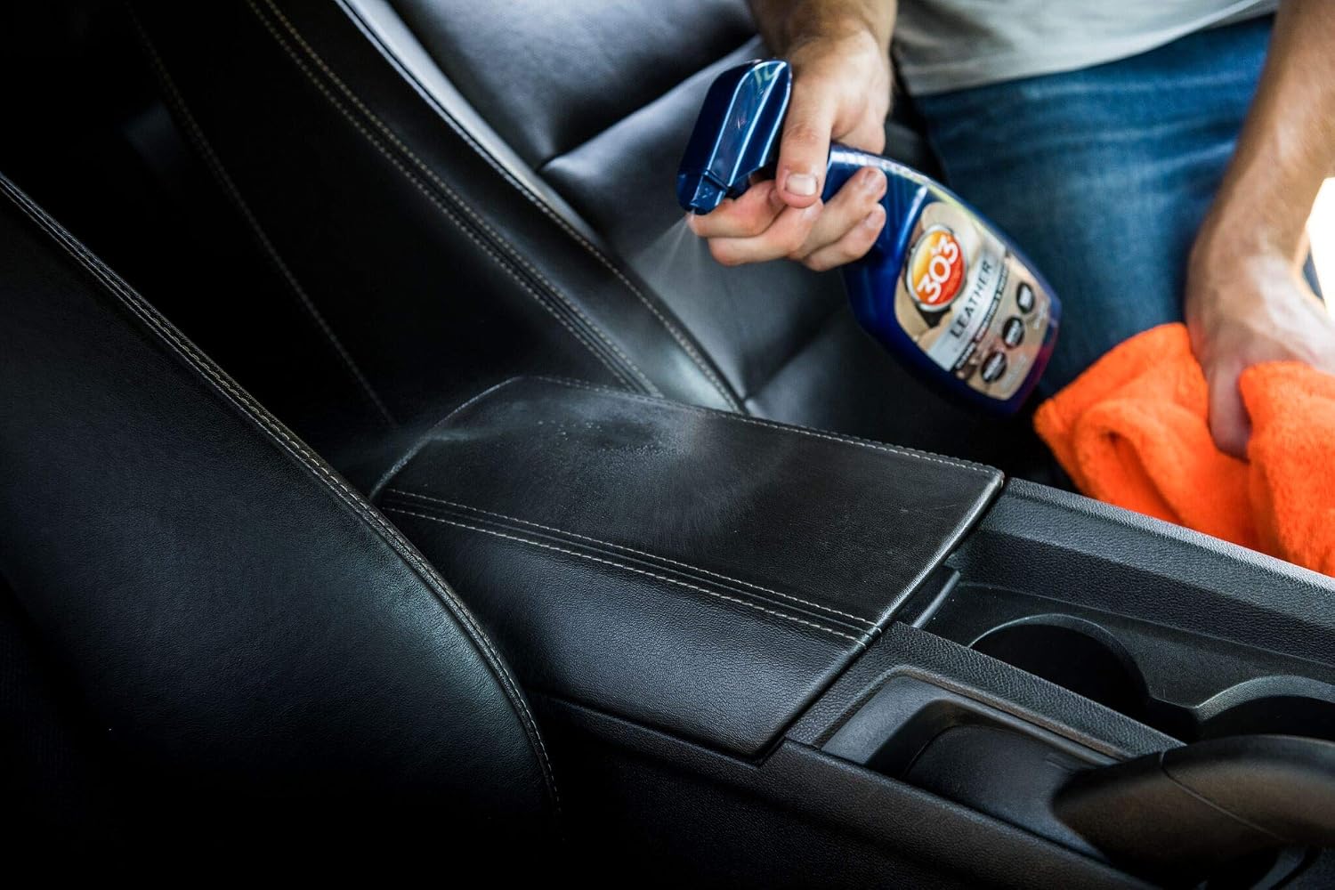 303 Products Leather 3-In-1 Complete Care - Cleans, Conditions, & Protects - Helps Prevent Fading & Cracking - Rinse Free Formula - Repels Dust, Lint, & Staining, 16 fl. oz. (30218CSR) Packaging May Vary