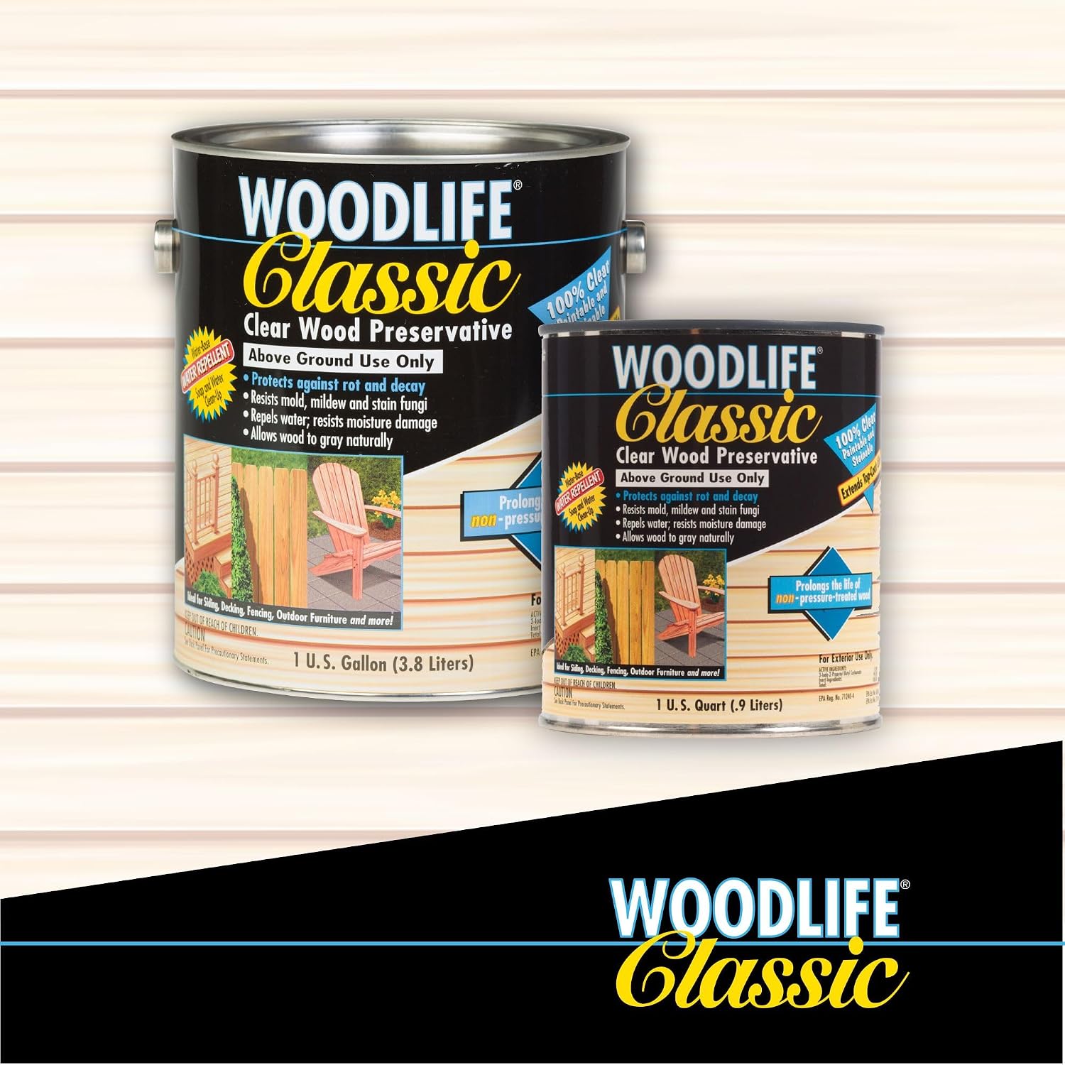 Rust-Oleum WOODLIFE 902 Wolman Classic Clear Wood Preservative-Above Ground, Quart, 0.95 Liters | Protects Against Rot & Decay, Above Ground Wood Protection, Clear Preservative Formula, Quart