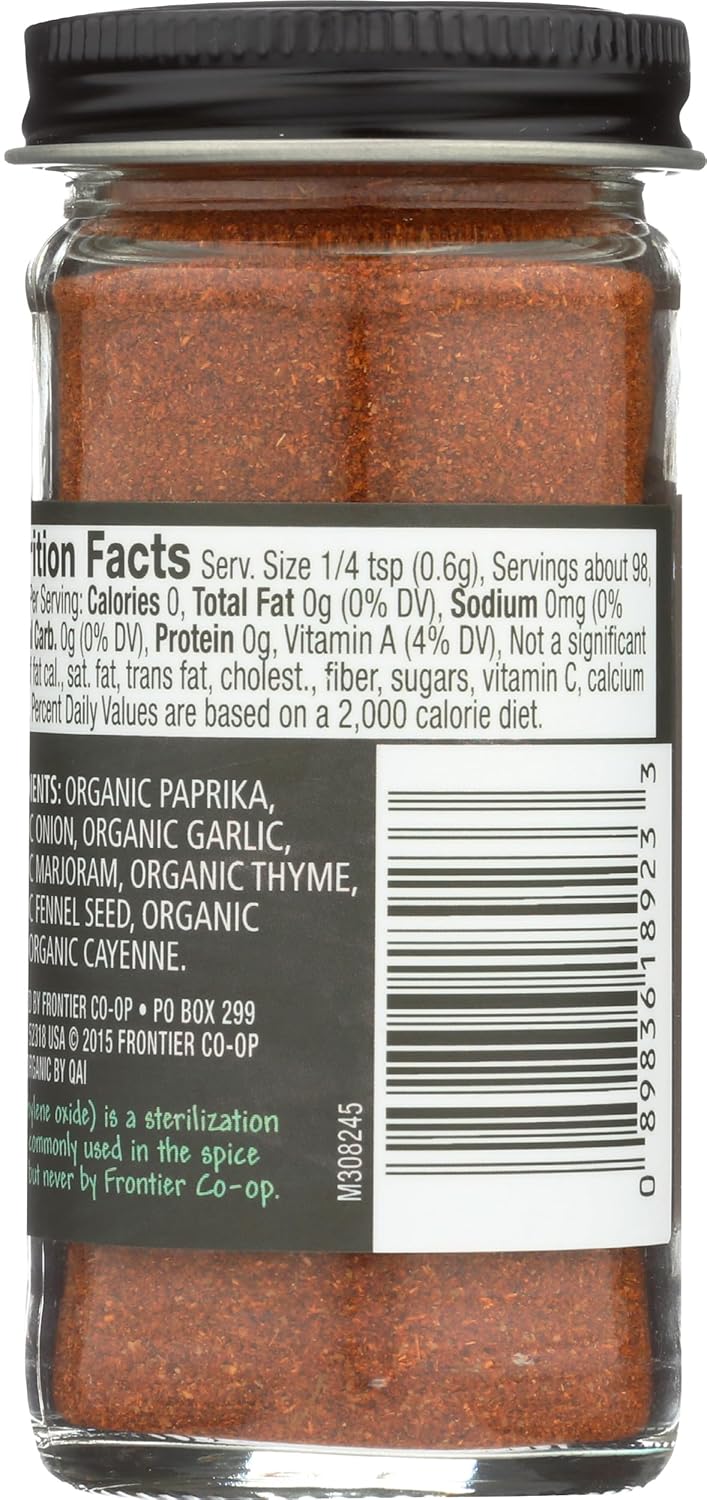 Frontier Co-op Organic Cajun Seasoning, Louisiana-Style Spice Blend for Meats, Seafood, Jambalaya