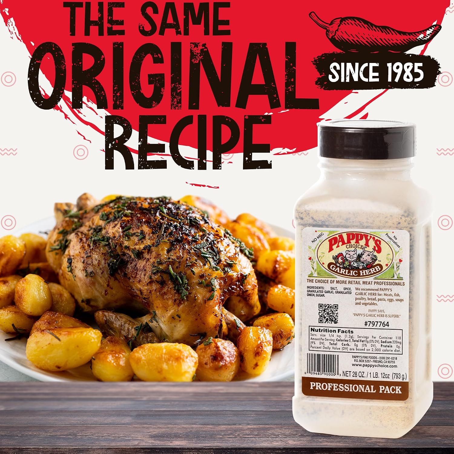 Pappy's Choice Original Seasoning, 32 Oz | California's Legendary Seasoning Blend, Santa Maria Style, Perfect for BBQ, Beef, Burgers, Brisket, Tri-tip and Steak