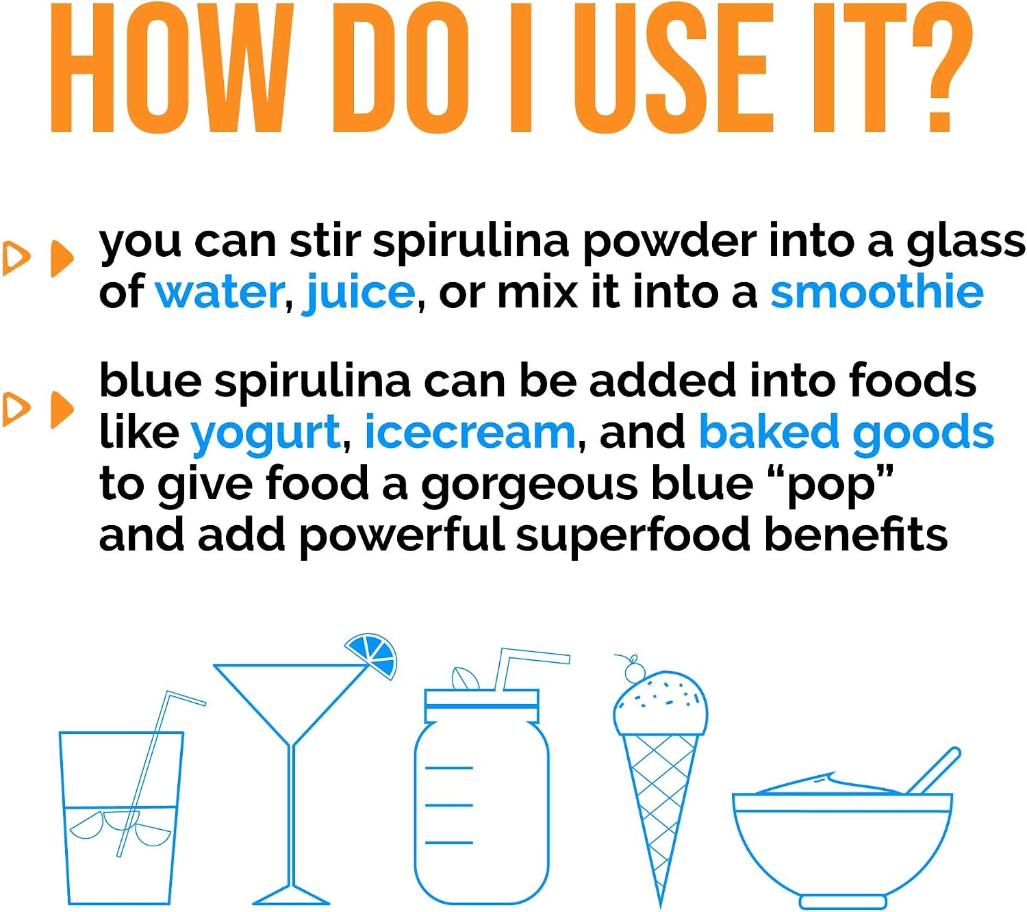 Lone Star Botanicals Organic Blue Spirulina Powder - 100% Pure Blue-Green Algae, No Fishy Smell, Vegan Superfood for Smoothies & Drinks, Non GMO