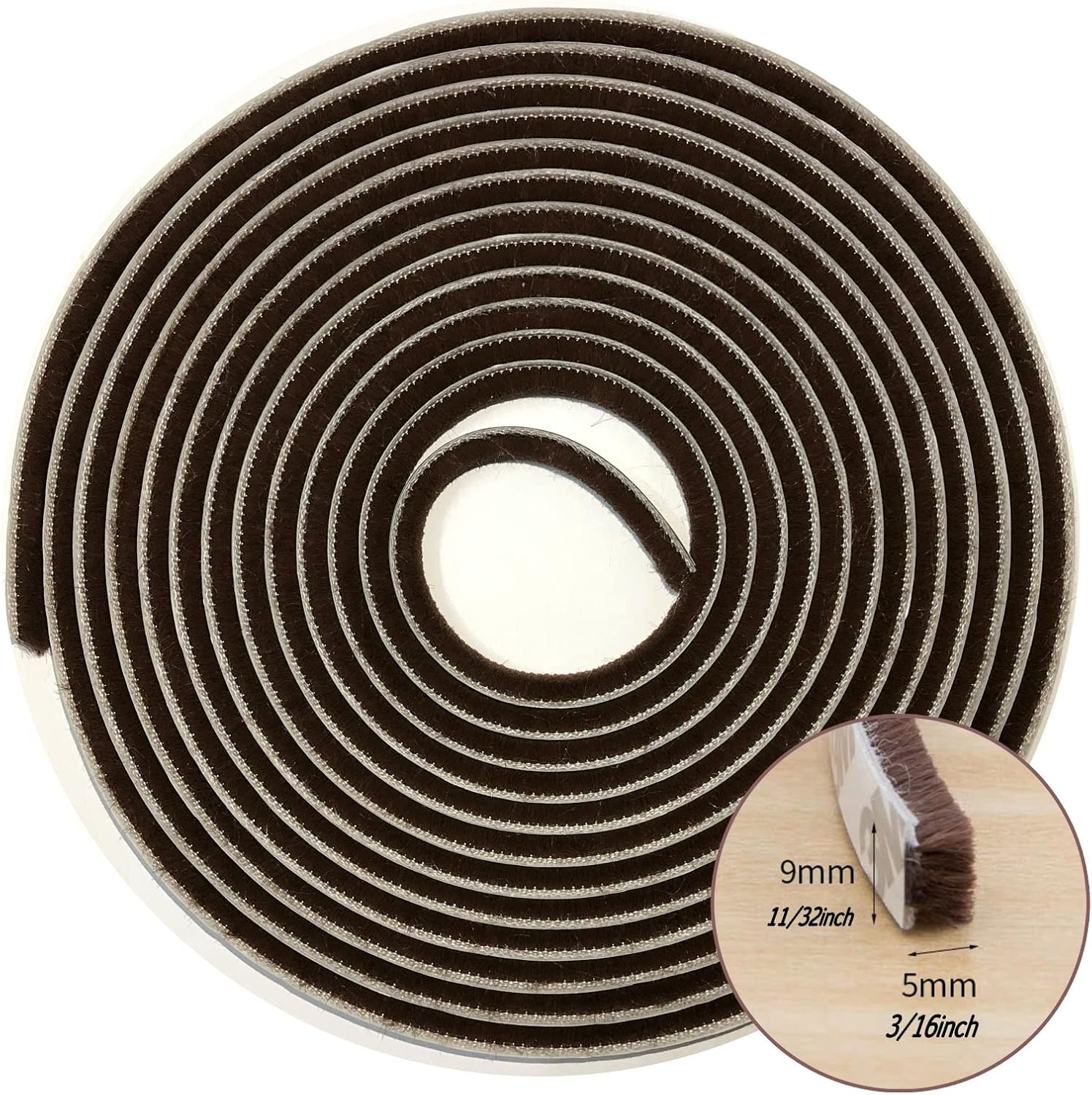 Self-Adhesive Pile Weather Stripping Seal for Sliding Windows and Door Frames, 16.5ft x 11/32 inch, Grey