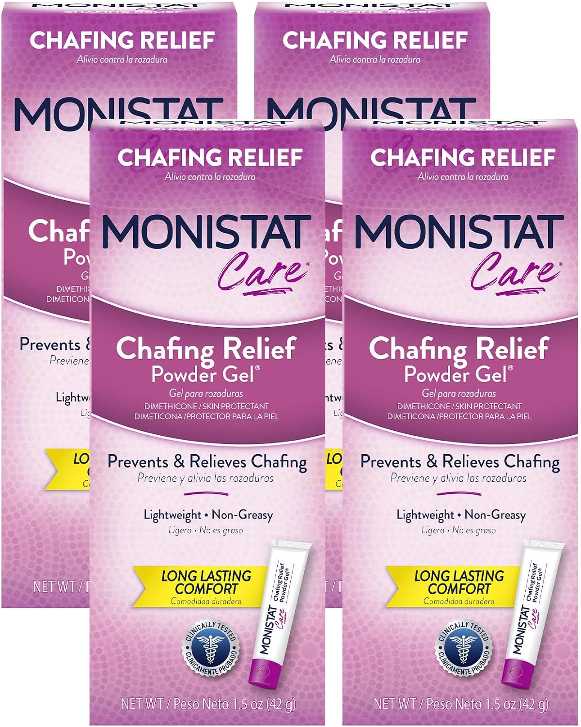 Monistat Chafing Relief Powder Gel, Long-Lasting Protection, 1.5 Oz | Protects Skin, Safe to Use Every Day, Anti-Chafing Protection for Bikini Area, Thighs & Bra Lines
