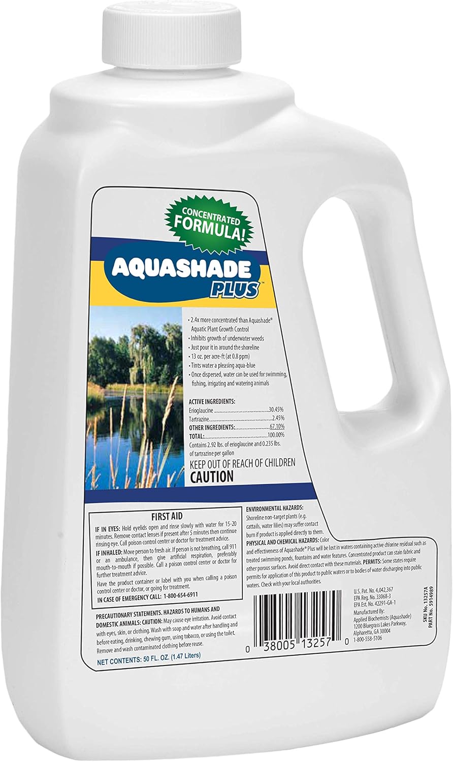Season-Long Pond Protection Plan – Enhances Visual Appearance, Lasting Weed Control & Growth Prevention (Aquashade Plus + Sonar RTU)