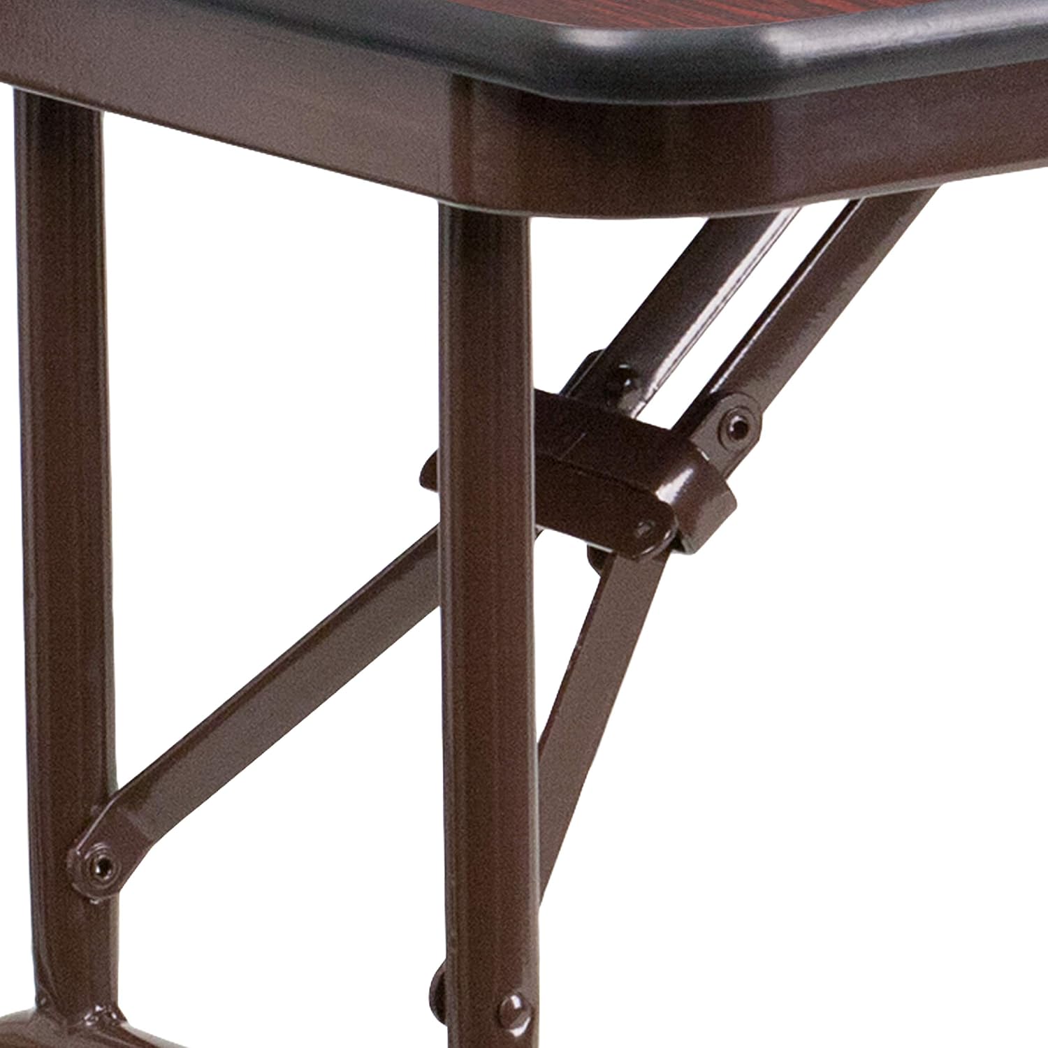 BizChair 4-Foot Mahogany Melamine Laminate Folding Banquet Table