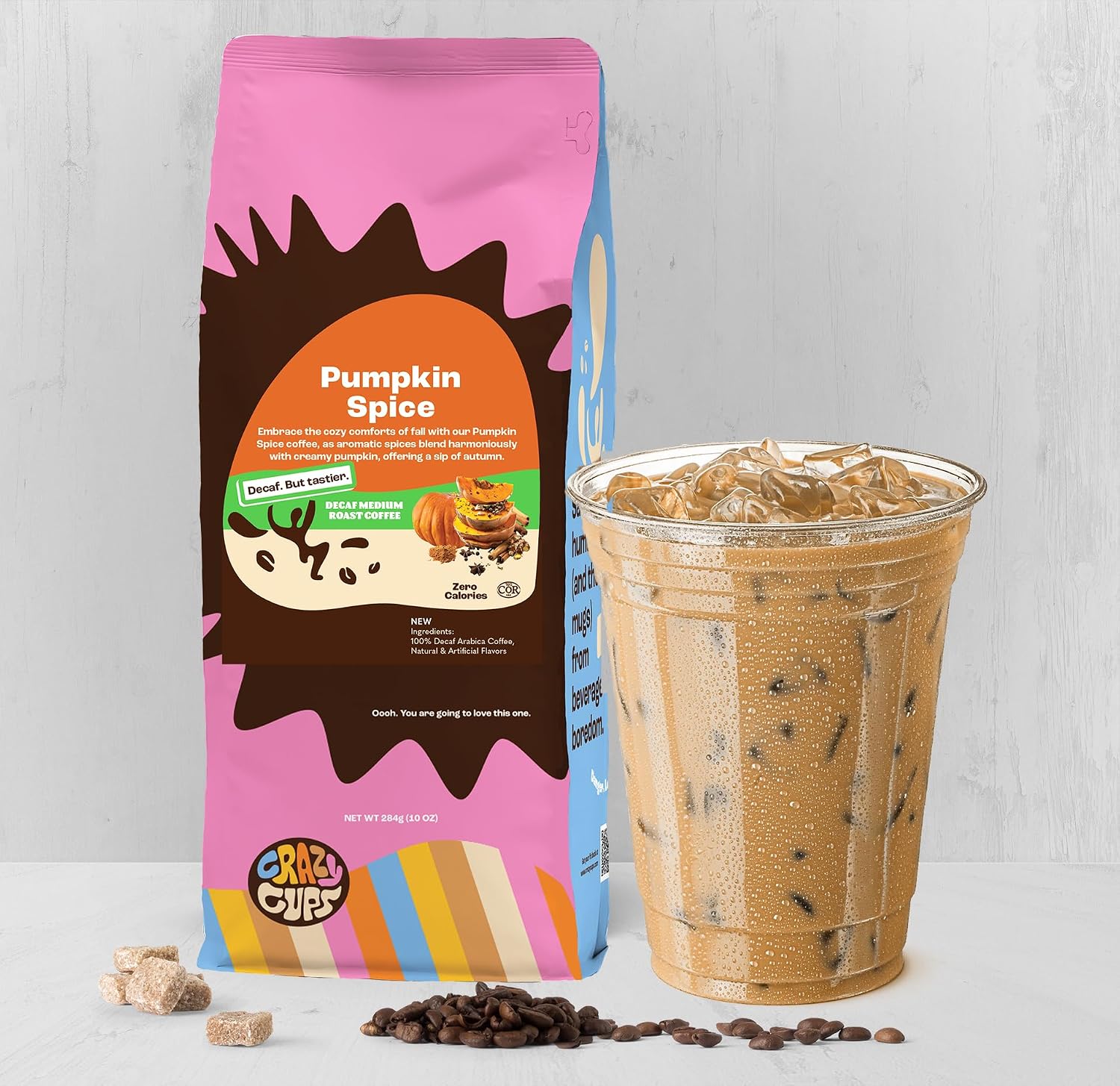 Crazy Cups Flavored Ground Coffee, Cinnamon French Toast, in 10 oz Bag, For Brewing Flavored Hot or Iced Coffee