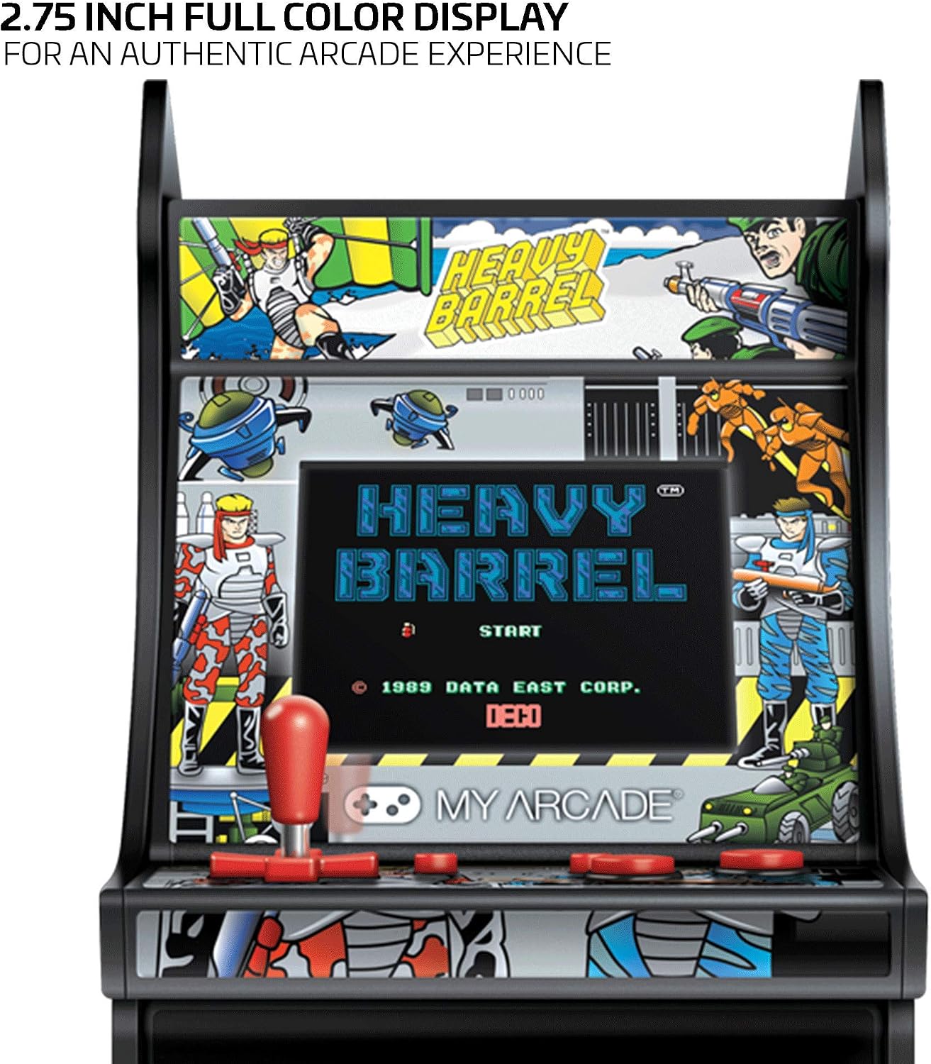 My Arcade Micro Player Mini Arcade Machine: Galaga Video Game, Fully Playable, 6.75 Inch Collectible, Color Display, Speaker, Volume Buttons, Headphone Jack - Electronic Games