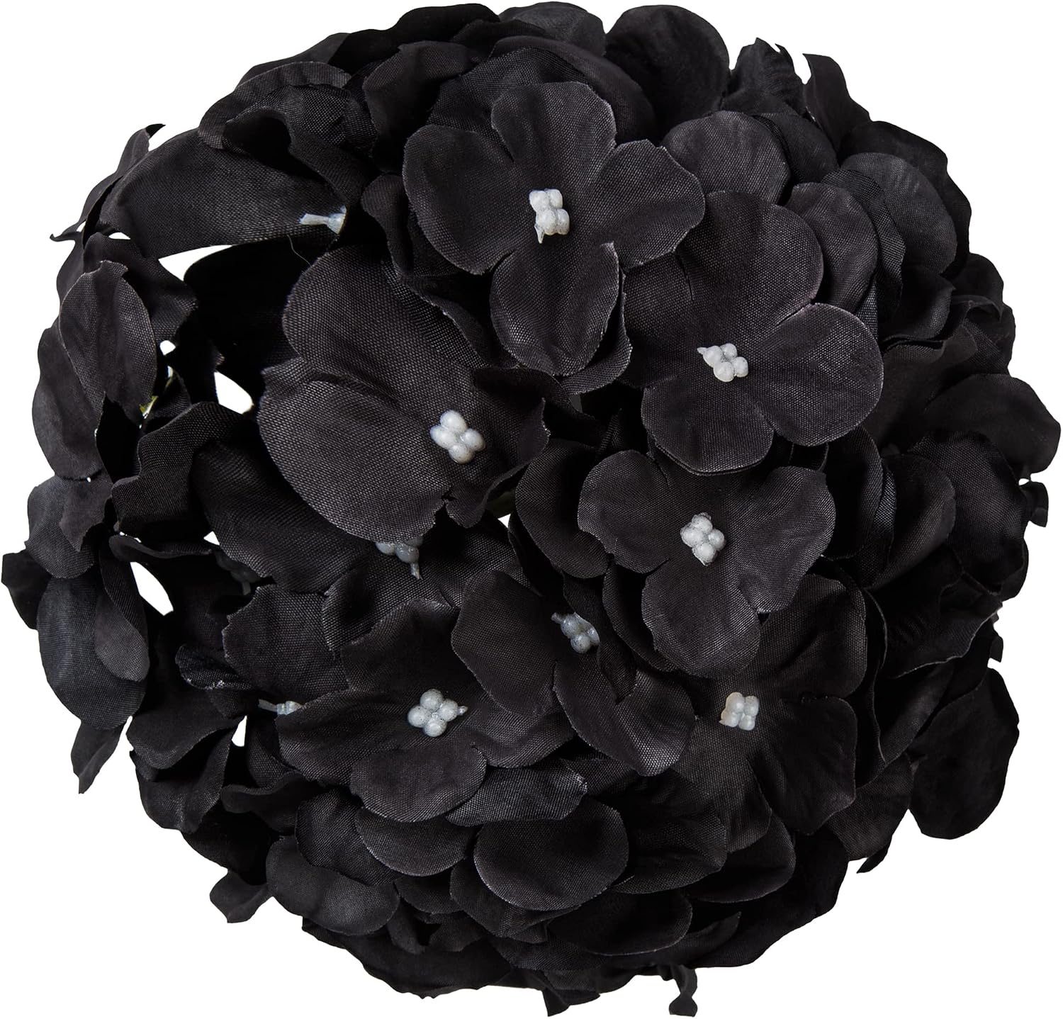 Silk Hydrangea Heads Artificial Flowers Heads with Stems for Home Wedding Decor,Pack of 10 (White)