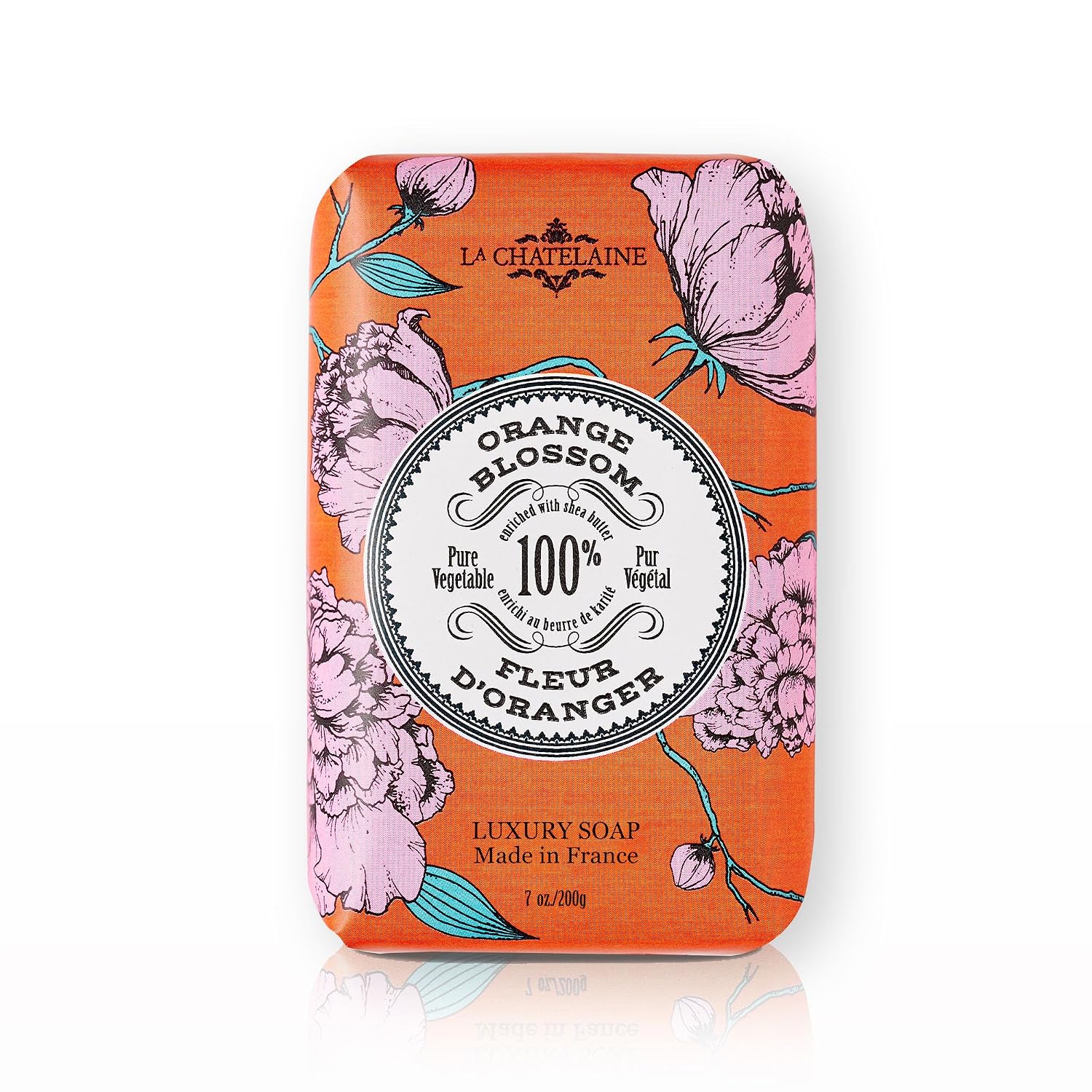 La Chatelaine Luxury Exfoliating Bar Soap | Natural Shea Formula (Sweet Almond, 7 oz)