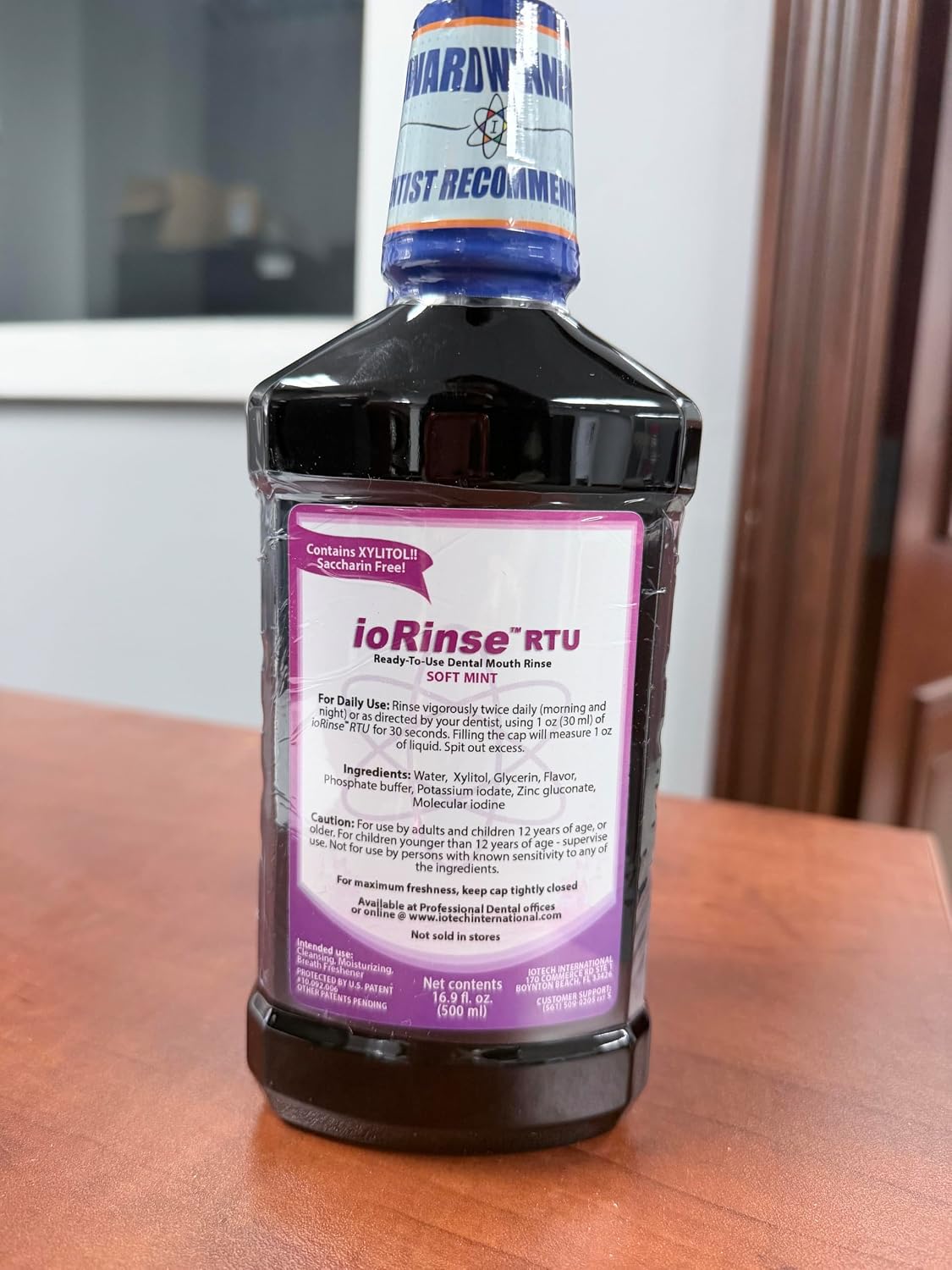 ioRinse RTU Halitosis Mouthwash, Molecular Iodine Oral Rinse, Soft Mint, 1L