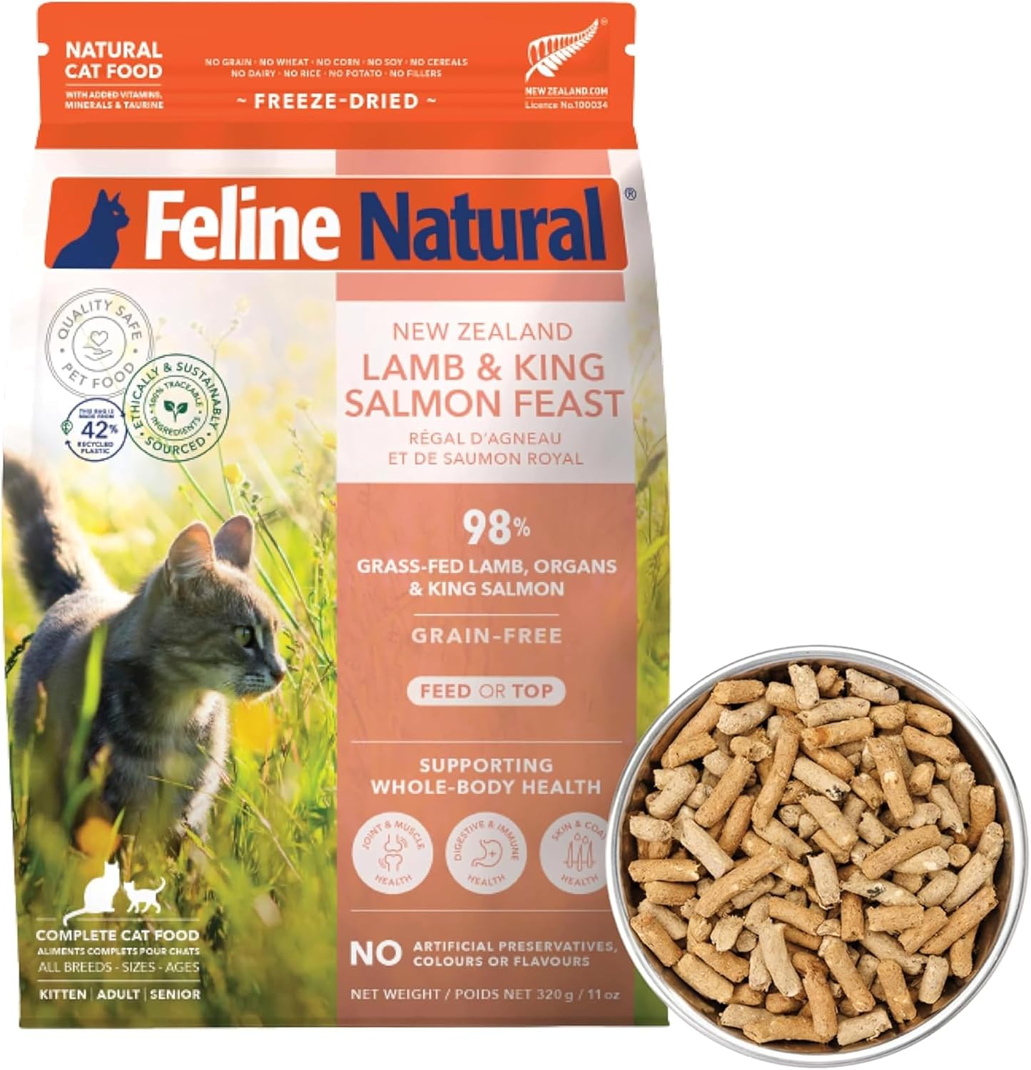 Feline Natural - High Protein Freeze Dried Dry Cat Food with 98% Meat