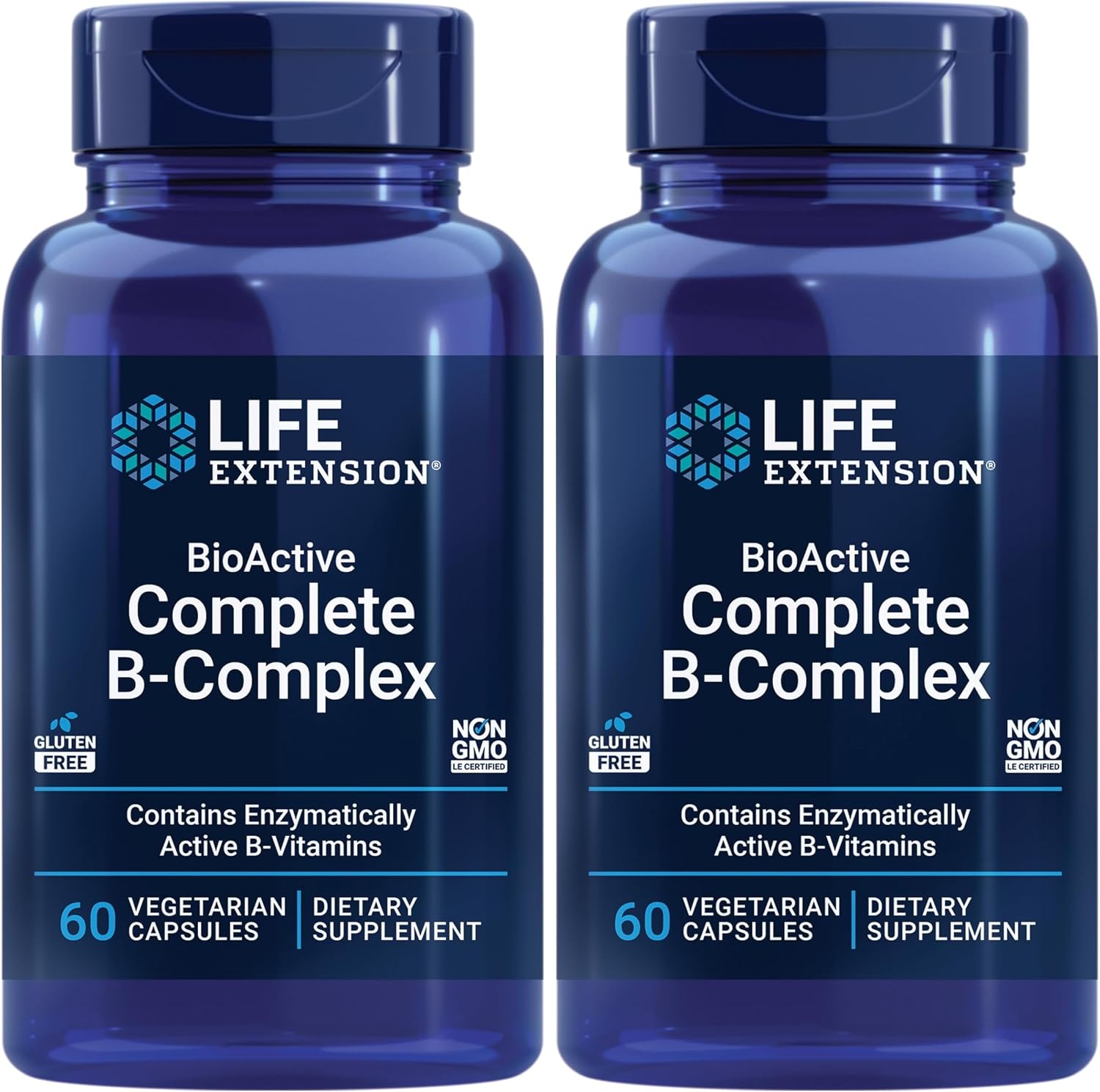 Life Extension BioActive Complete B-Complex, Heart, Brain and Nerve Support, Healthy Energy, Metabolism, Complete B Complex, 60 Vegetarian Capsules | Complete B Complex for Heart, Brain & Nerve Support with Healthy Energy & Metabolism in Vegetarian Capsu…