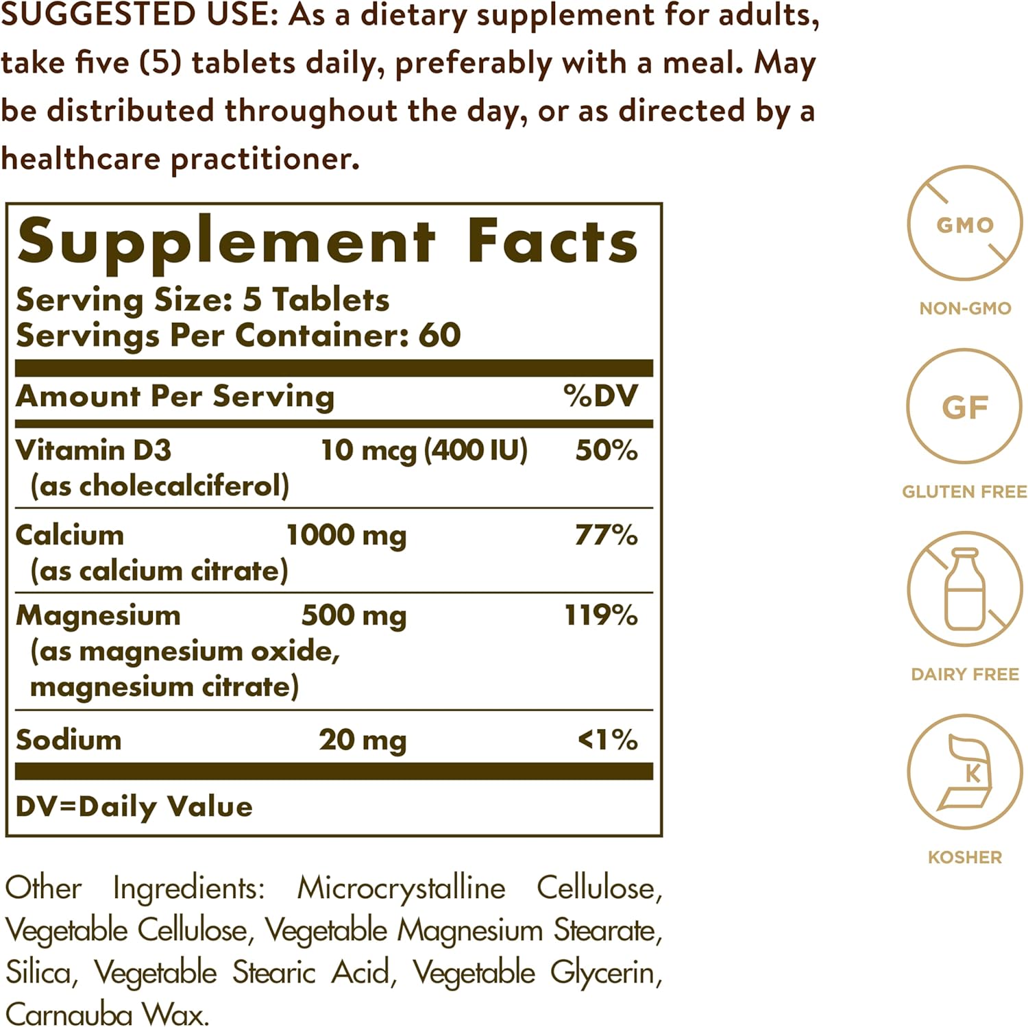 Solgar Calcium Magnesium with Vitamin D3, 300 Tablets | Promotes Healthy Bones, Supports Nerve & Muscle Function, Highly Absorbable Form