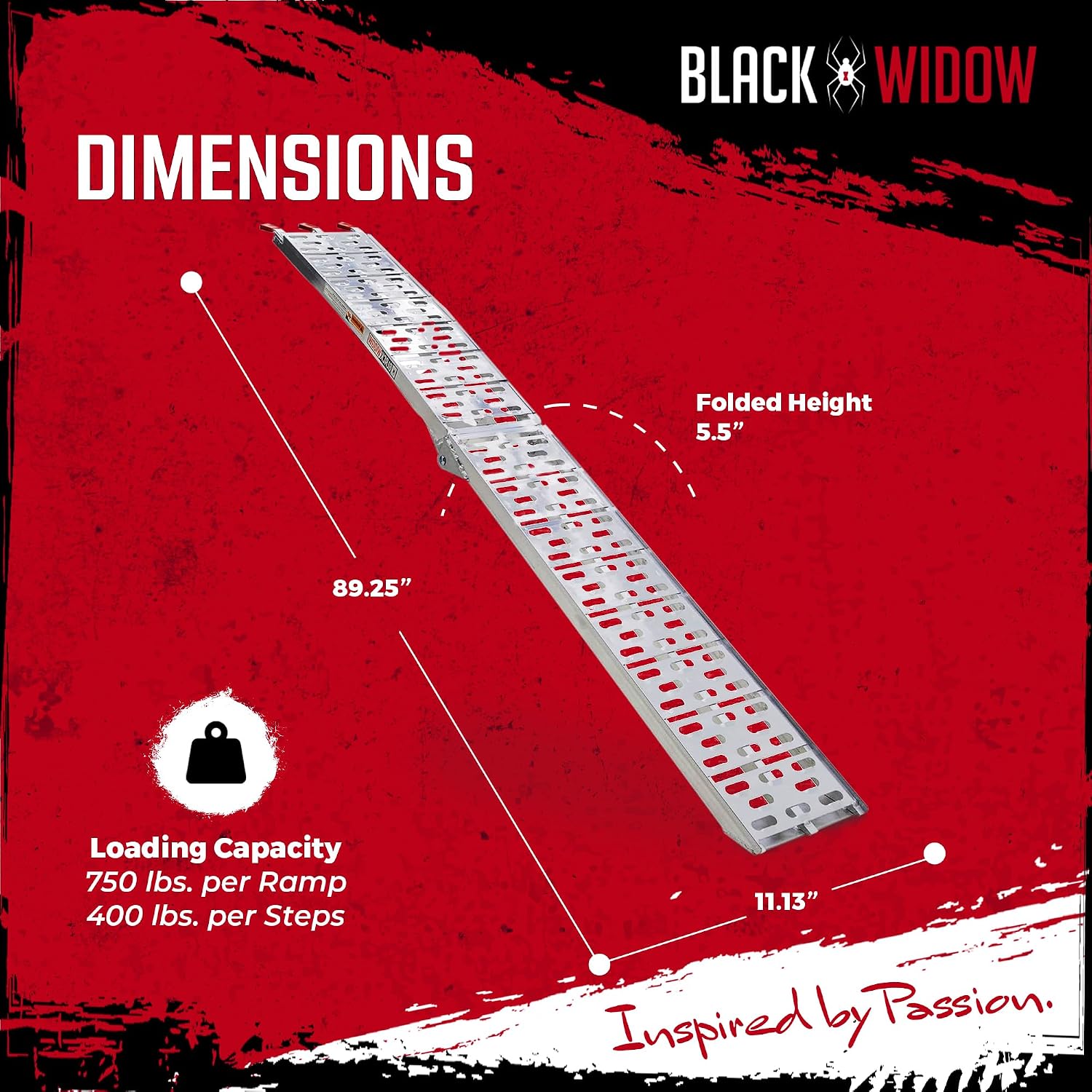 Black Widow 7' 5" ATV Loading Ramps 1,500 lb Cap