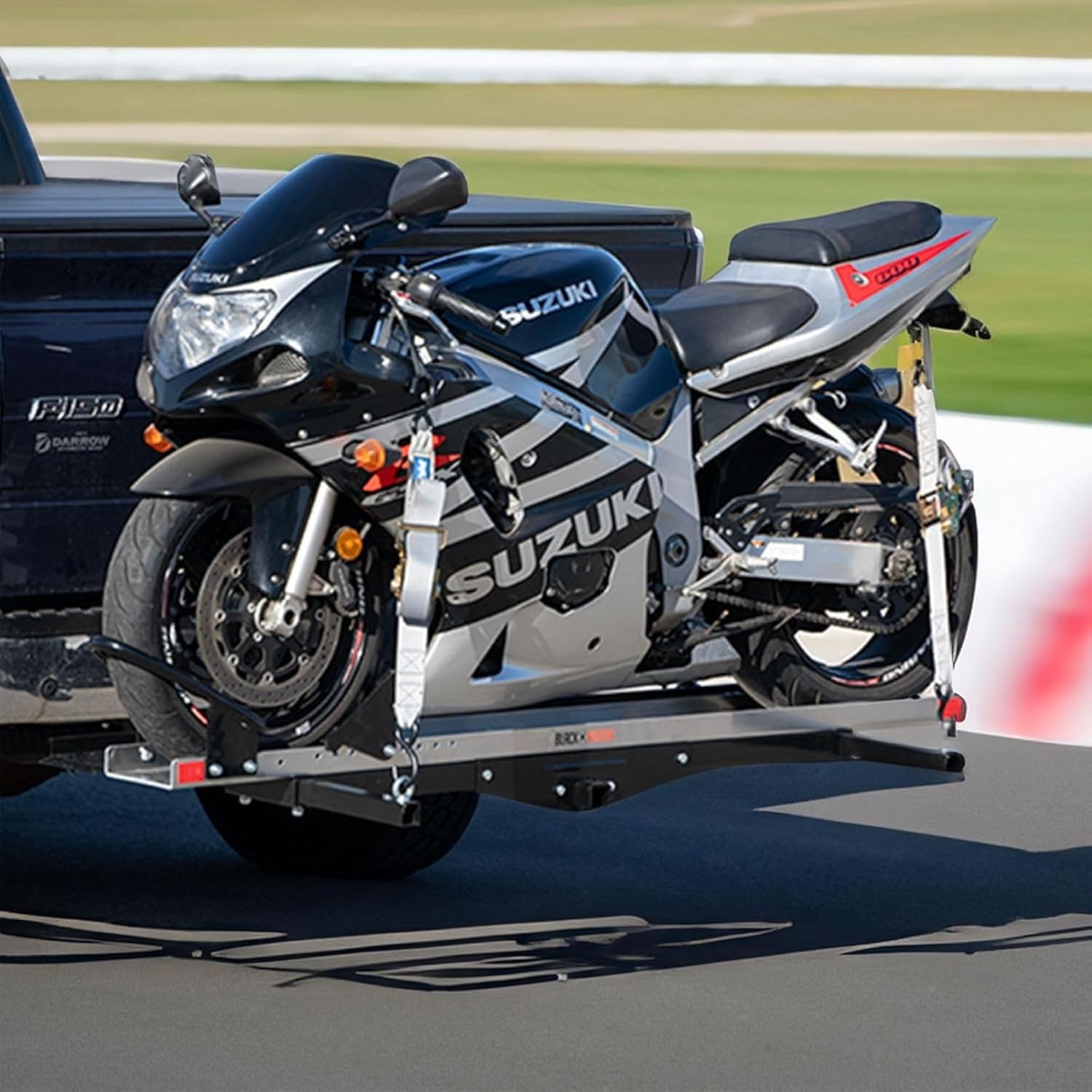 Black Widow Hitch Mounted Steel Motorcycle Carrier w/Ramp