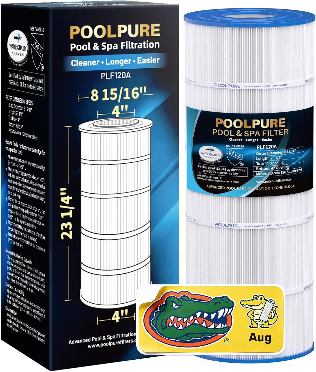POOLPURE C1200 Pool Filter Replace Hayward CX1200RE, HAY823C, Pleatco PA120 | Compatible with Ultra-B2, Unicel C-8412, Filbur FC-1293