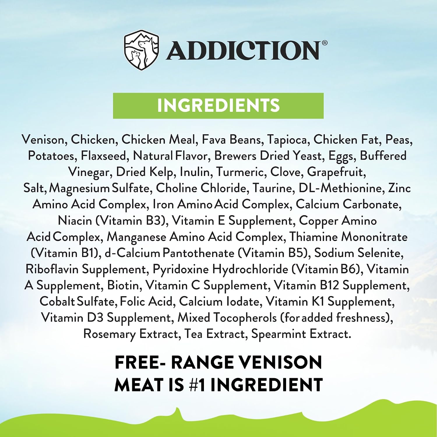 Addiction Viva La Venison Grain-Free Dry Cat Food - with Premium Venison to Support Muscle Development & Maintenance - High-Protein Recipe with Chicken & Low Carb - Made in New Zealand - 4lbs