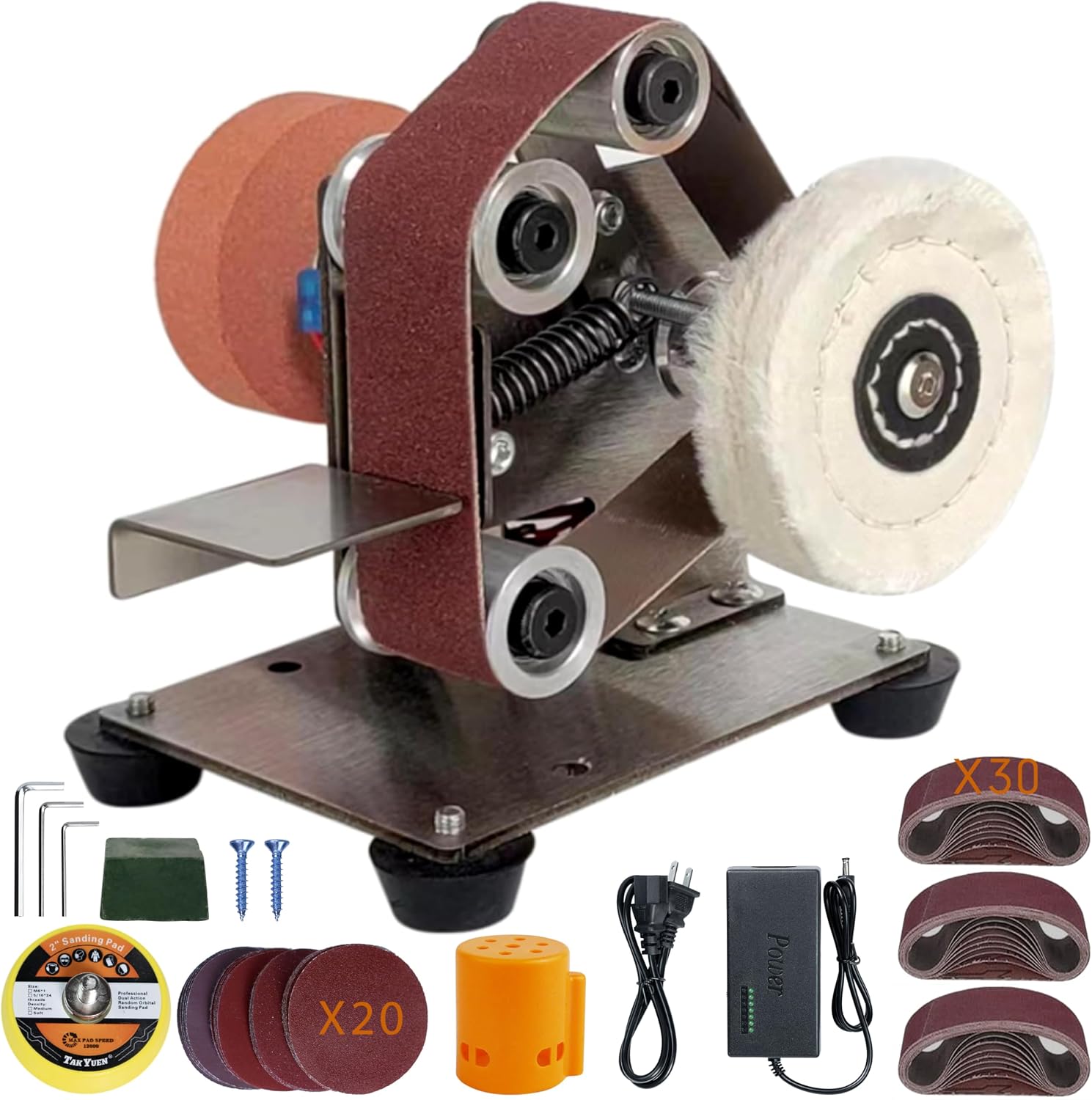 Mini Belt Sander, Electric Small Sander Knife Sharpener, 5"x6.8"x5.5" | Compact Design, Multi-Purpose, Electric Powered, Knife Sharpening, Portable Sander