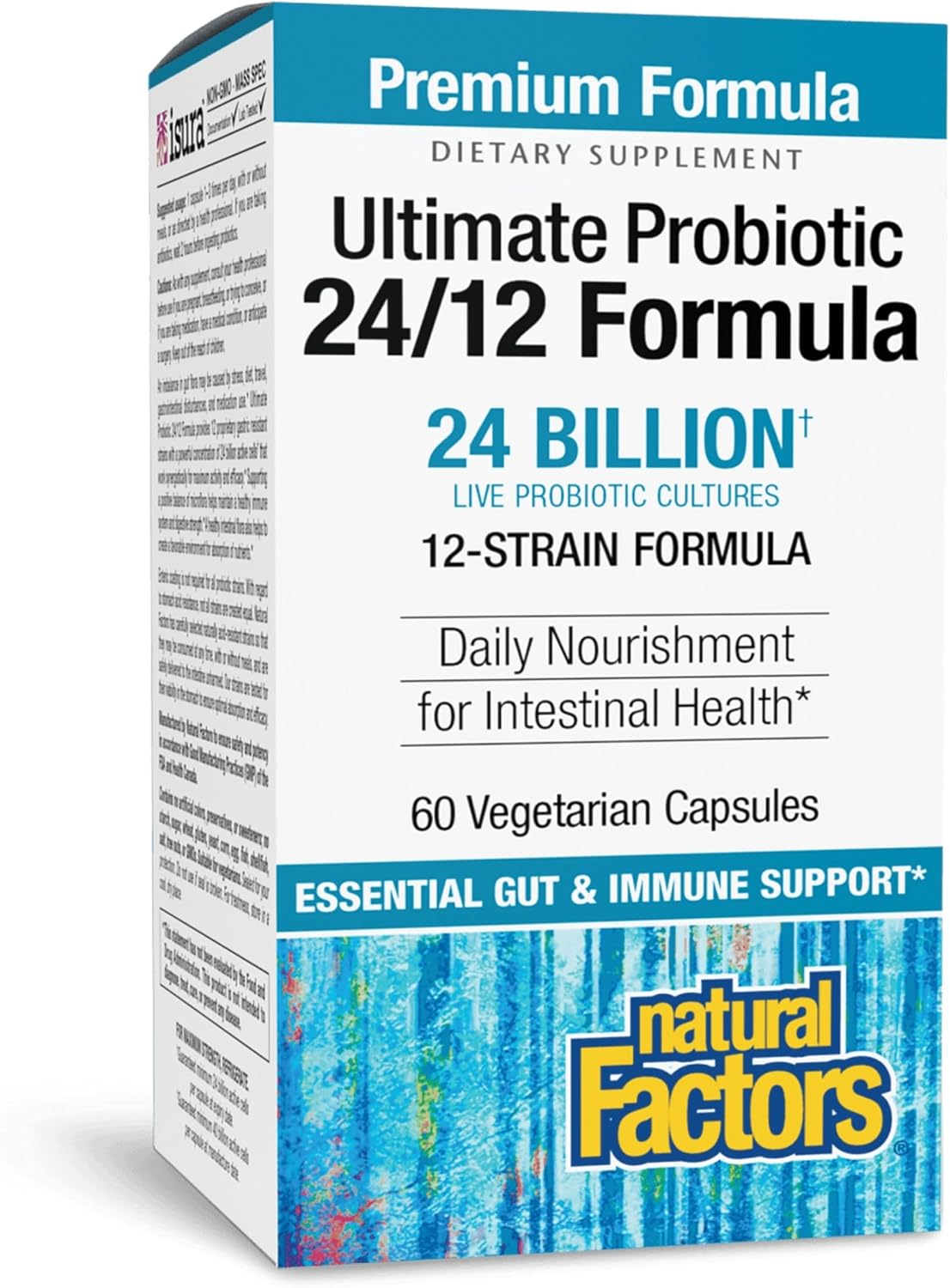 Natural Factors Ultimate Probiotic 24/12 Formula - Digestive Health Support Supplement with Probiotics - Immunity & Gut Health Support Supplement