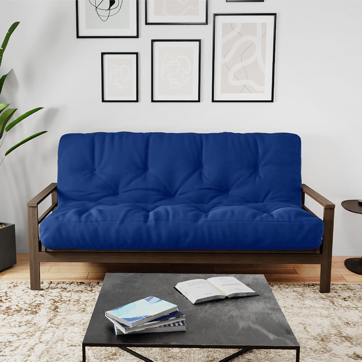 Royal Sleep Products by The Futon Factory 12 inch Foam Futon Mattress - Solid Black Fabric - Full Size - CertiPUR Certified Foams - Made in USA - (Frame not Included)