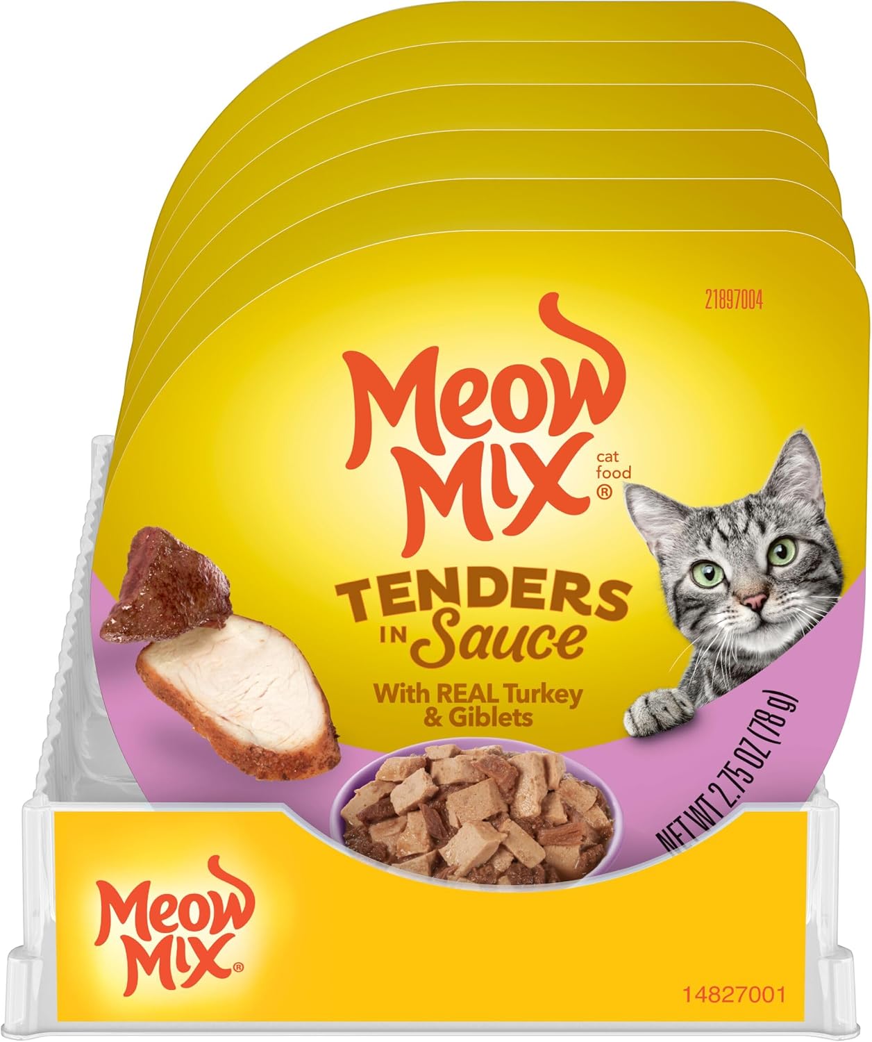 Meow Mix Tenders in Sauce, Wet Cat Food with Tuna & Whole Shrimp, 12 Cups