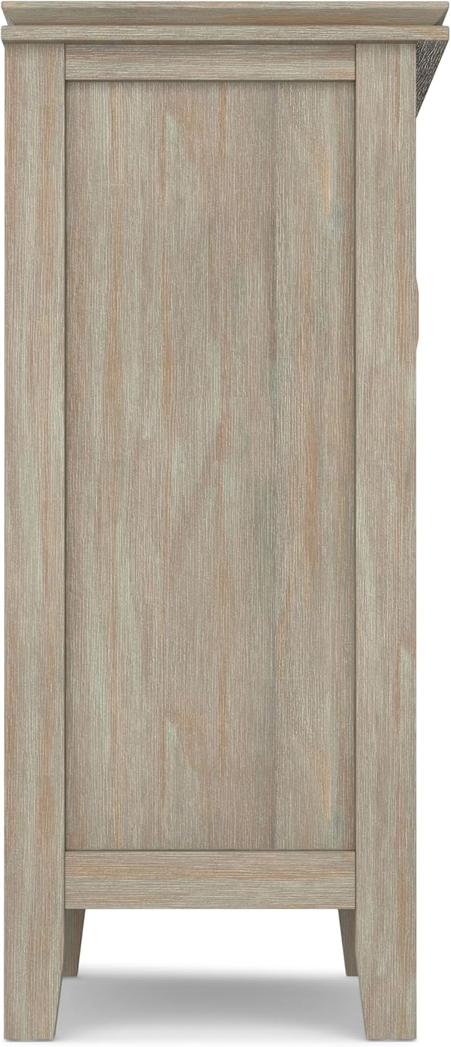 SIMPLIHOME Artisan 30" Wide Solid Wood Cabinet in Russet Brown