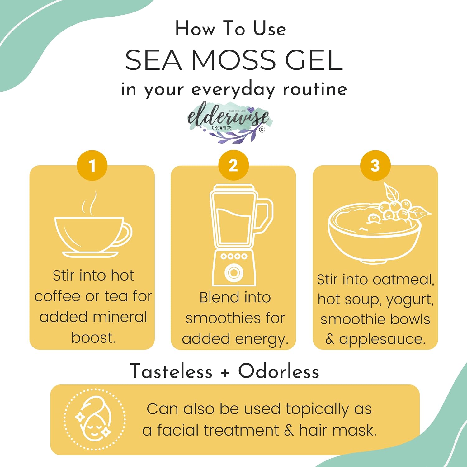 Elderwise Golden Sea Moss, Raw Wildcrafted Gracilaria, Makes 24oz Gel