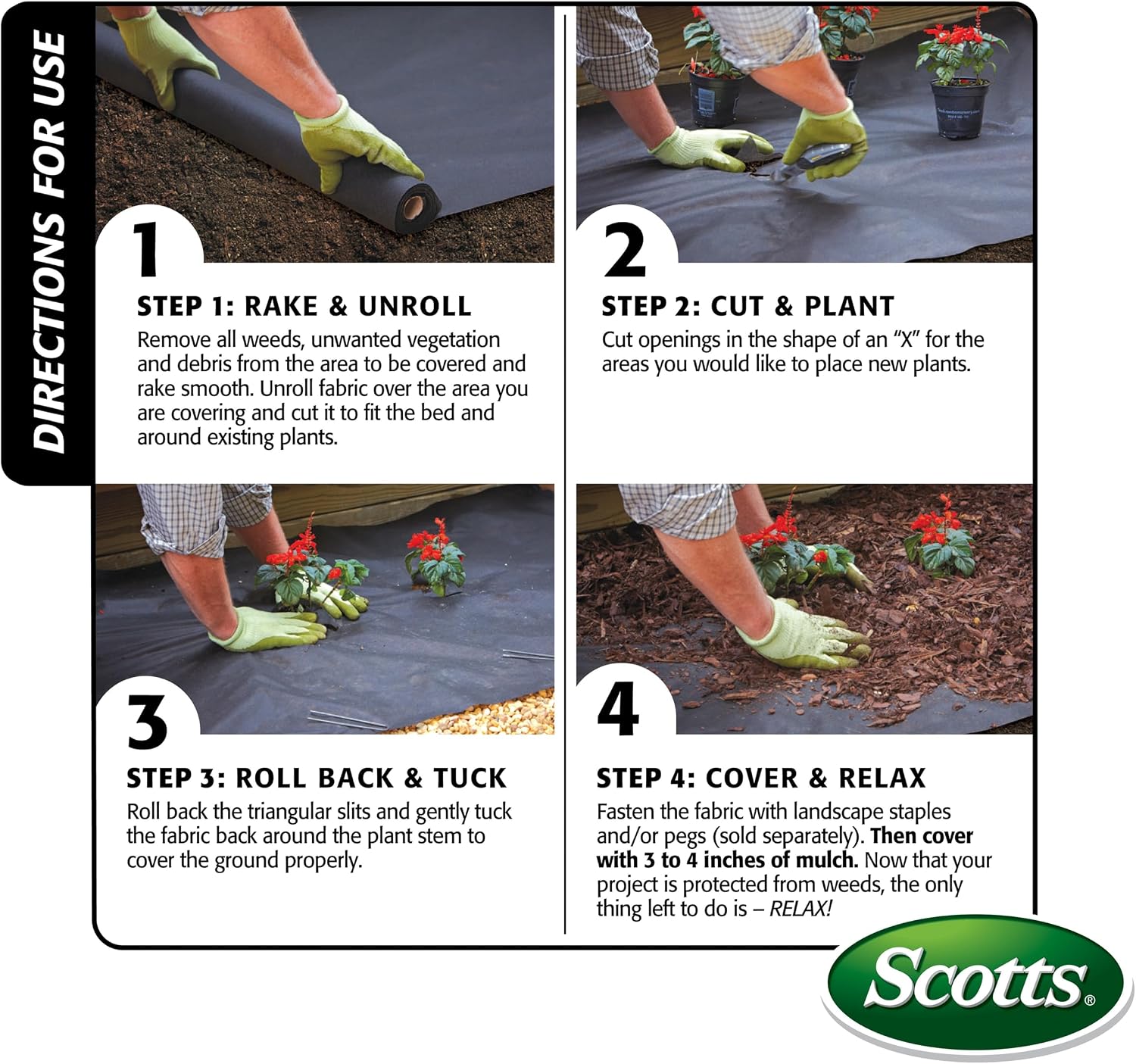 Scotts 10-Year Weed-Out Landscape Fabric, 3 by 50-Foot