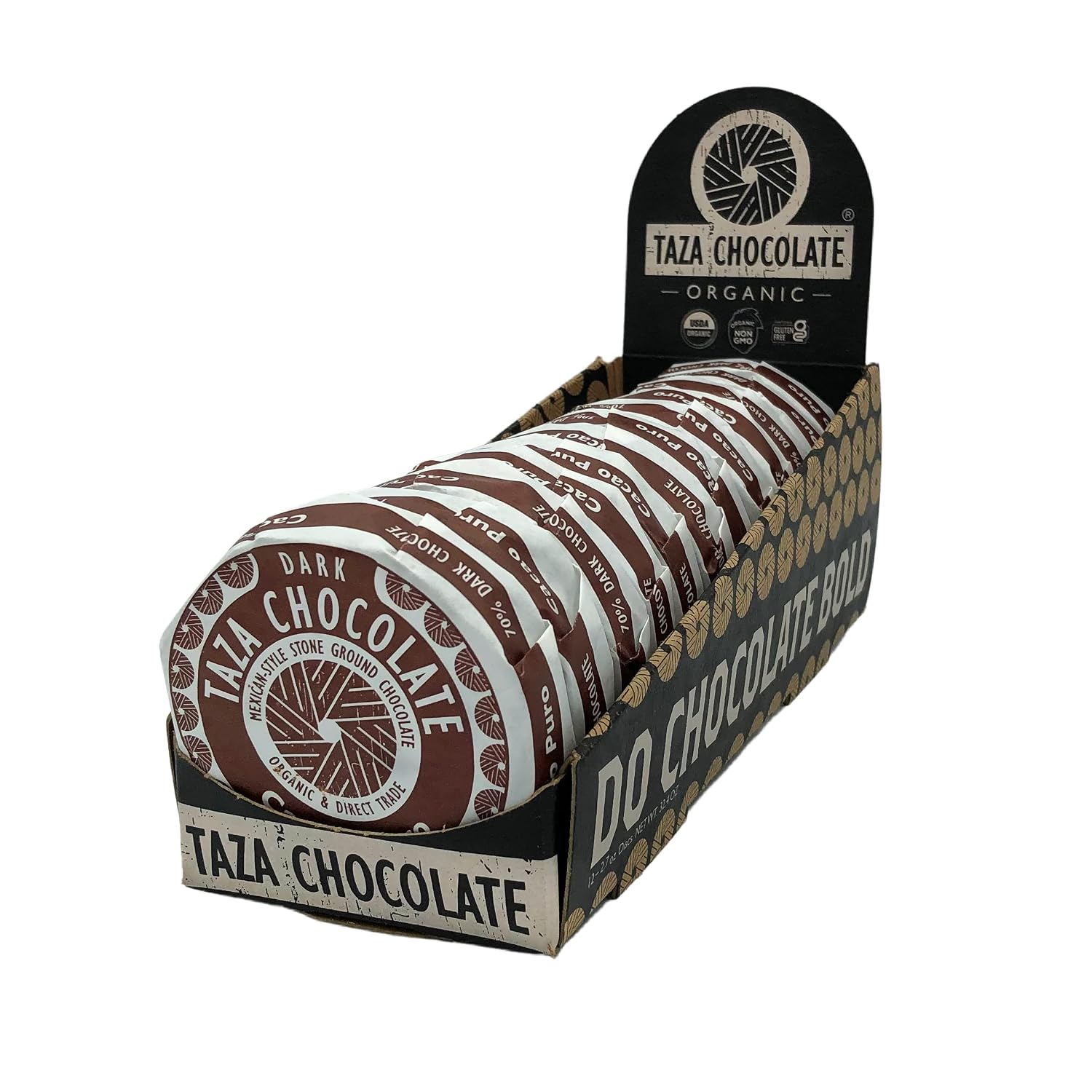 Taza Chocolate Organic Mexicano Disc Stone Ground, Variety Pack, 1.35 Ounce (8 Count), Vegan | Vegan, Dairy Free, Gluten Free, Organic Stone Ground Dark Chocolate Disc, 1.35 Ounce