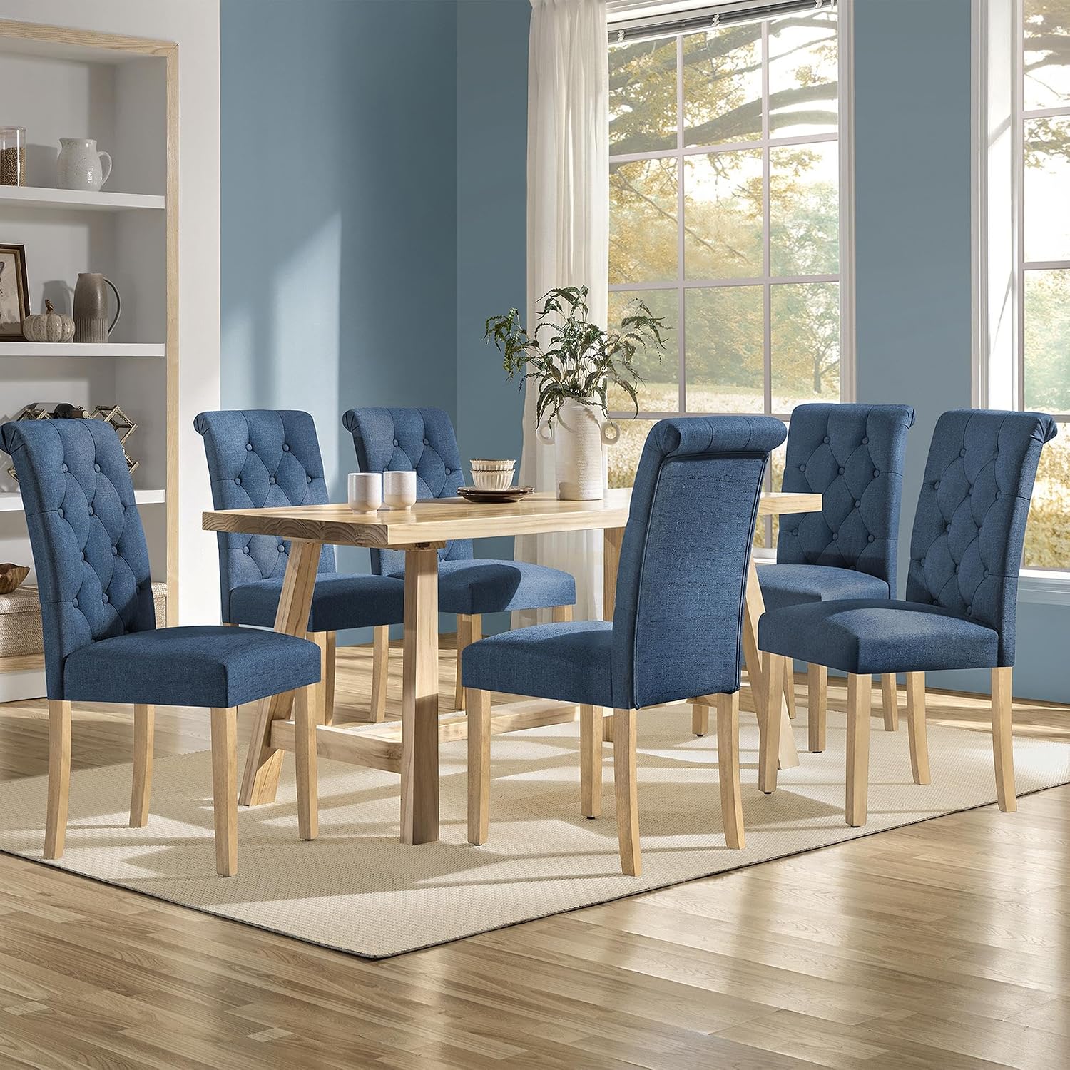 Yaheetech Dining Chairs Set of 2 Modern Upholstered Parson Chairs Dark Gray
