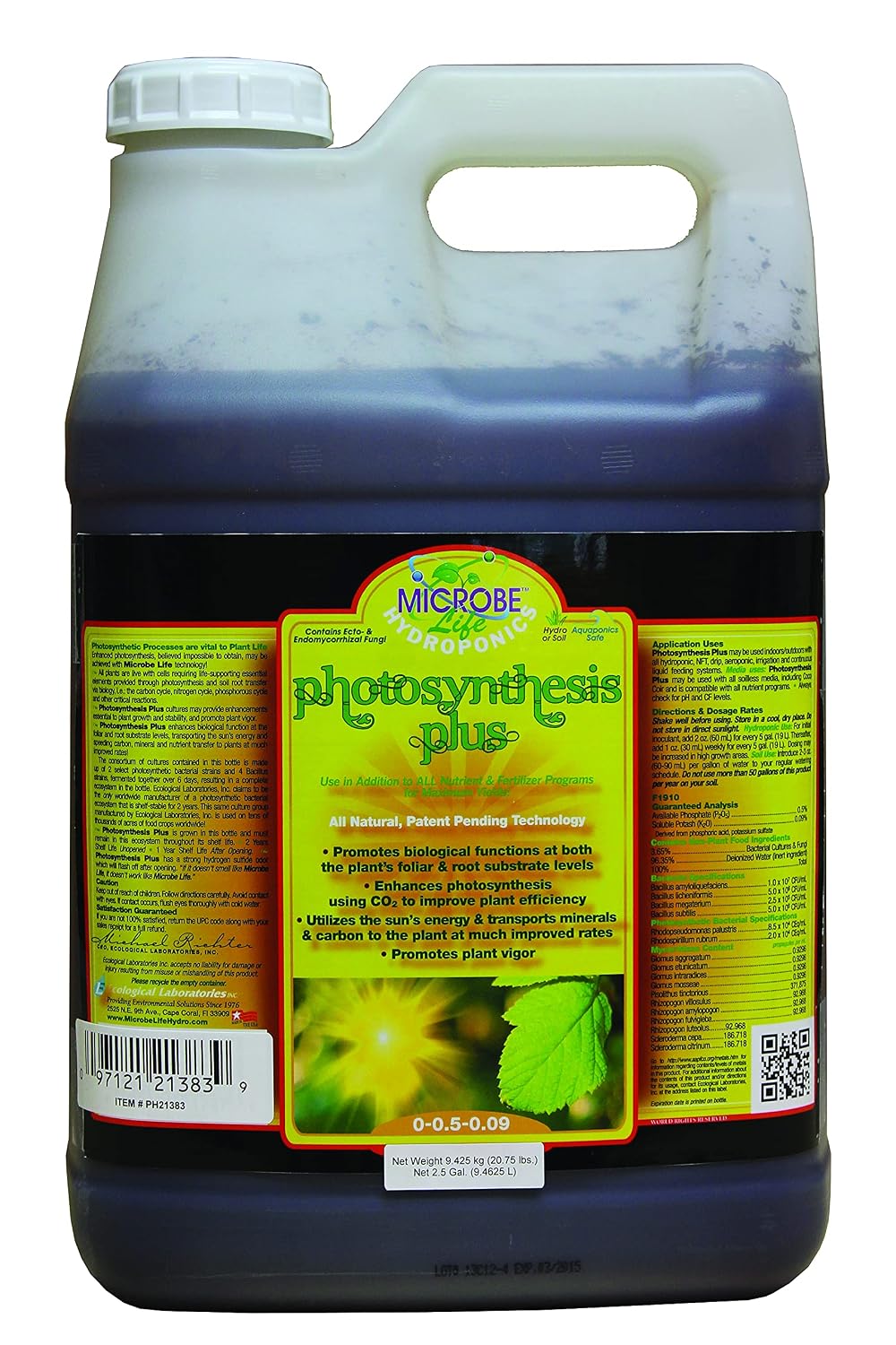 Microbe Life Hydroponics Premium Photosynthesis Plus to Grow Fruits, Vegetables, and Herbs, The Best Professional Big Bud Grow, Use with Any Feeding Systems Including Hydroponics or Soil, 16 Ounces