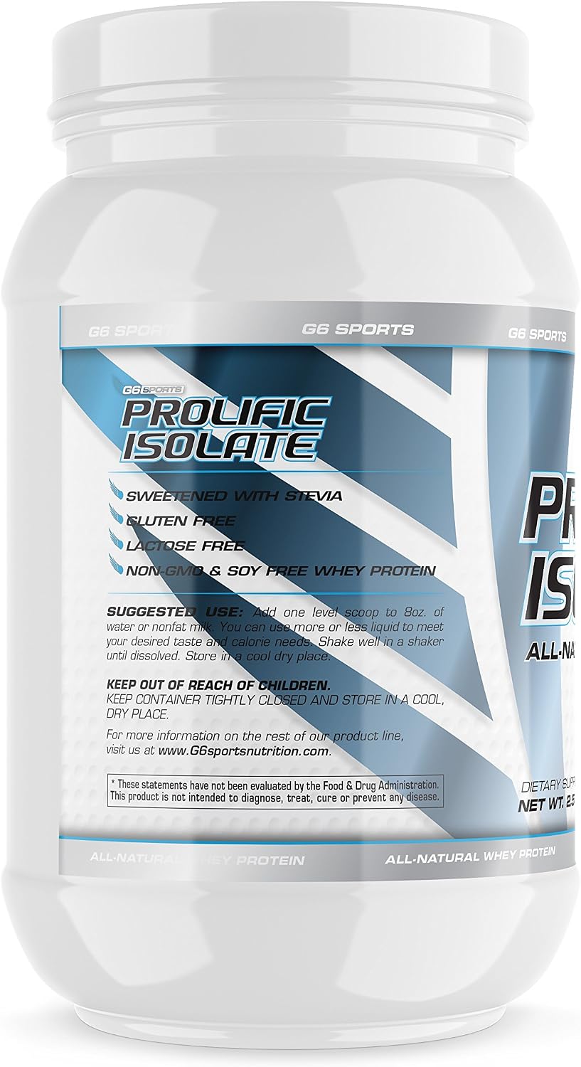 Nutrition Prolific Isolate All Natural Whey Protein Isolate (Gluten Free, Lactose Free, Stevia Sweetened, 25g Protein, 100 Calories) – 2.5lb Jar – Chocolate