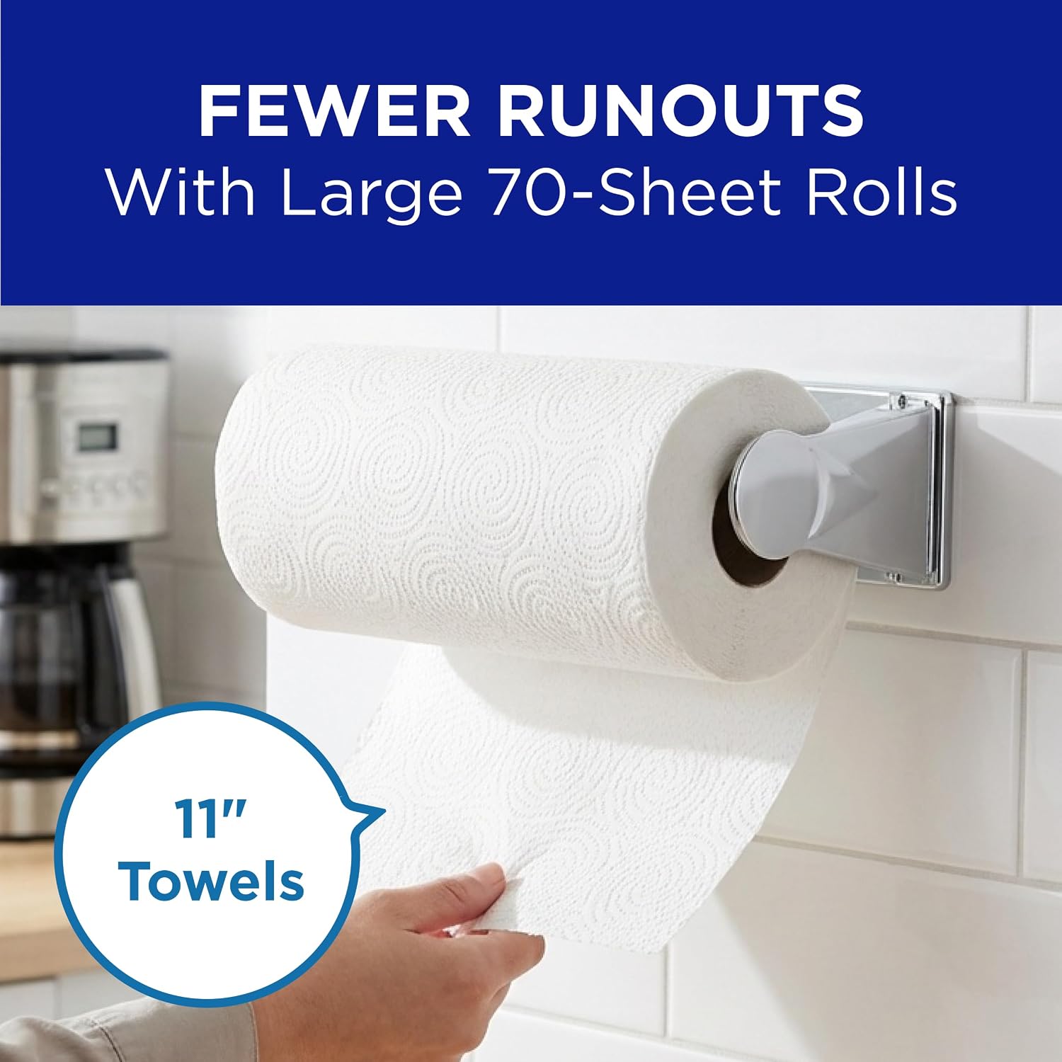 Sparkle Professional Series by Georgia-Pacific PRO 2-Ply Perforated Kitchen Paper Towel Rolls, Individually Wrapped, White, 11” x 8.8” (LxW), 70 Sheets/Roll, 30 Rolls/Case, 2717201