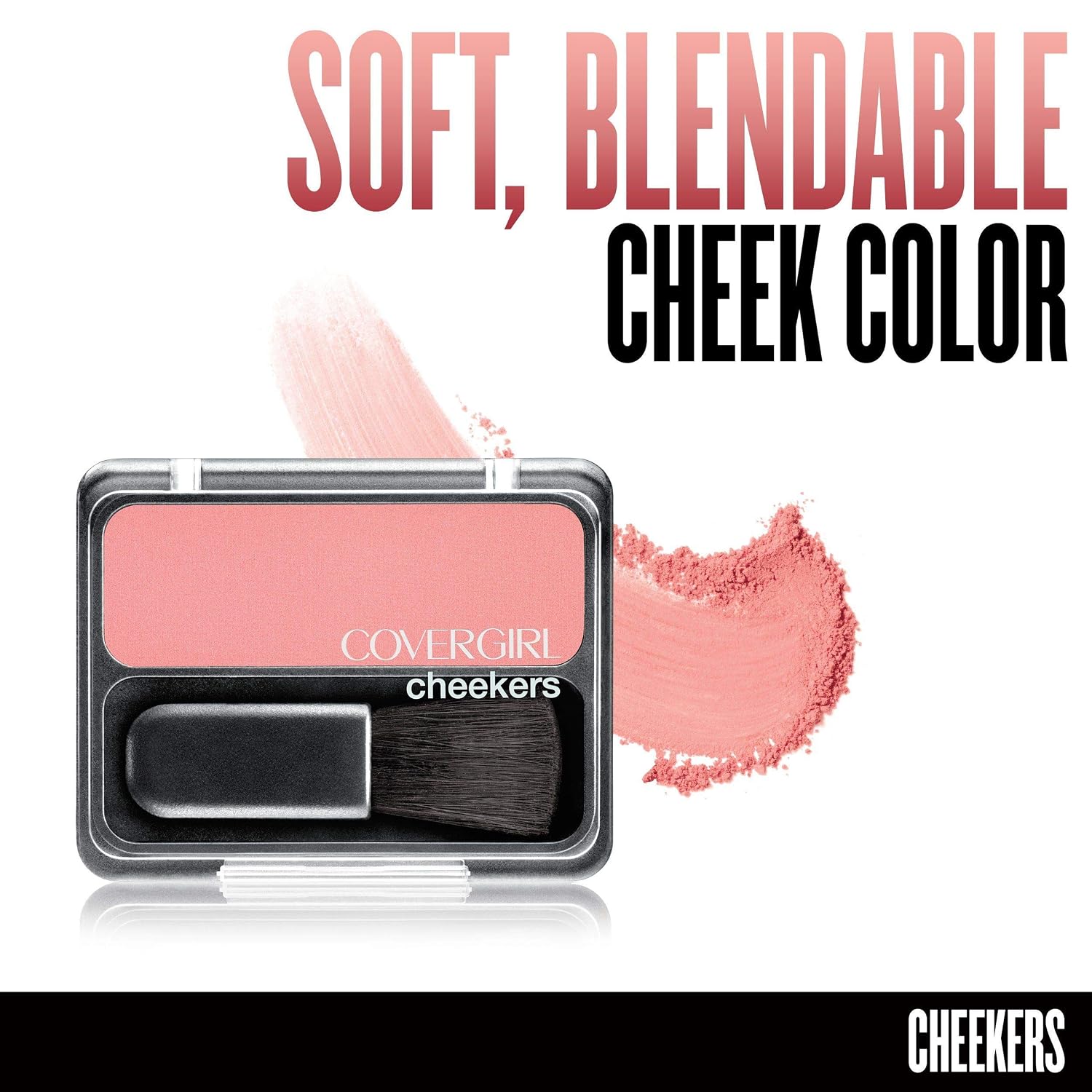 COVERGIRL Cheekers Blendable Powder Blush Pretty Peach, .12 oz (packaging may vary), 1 Count | .12 oz, 1 Count