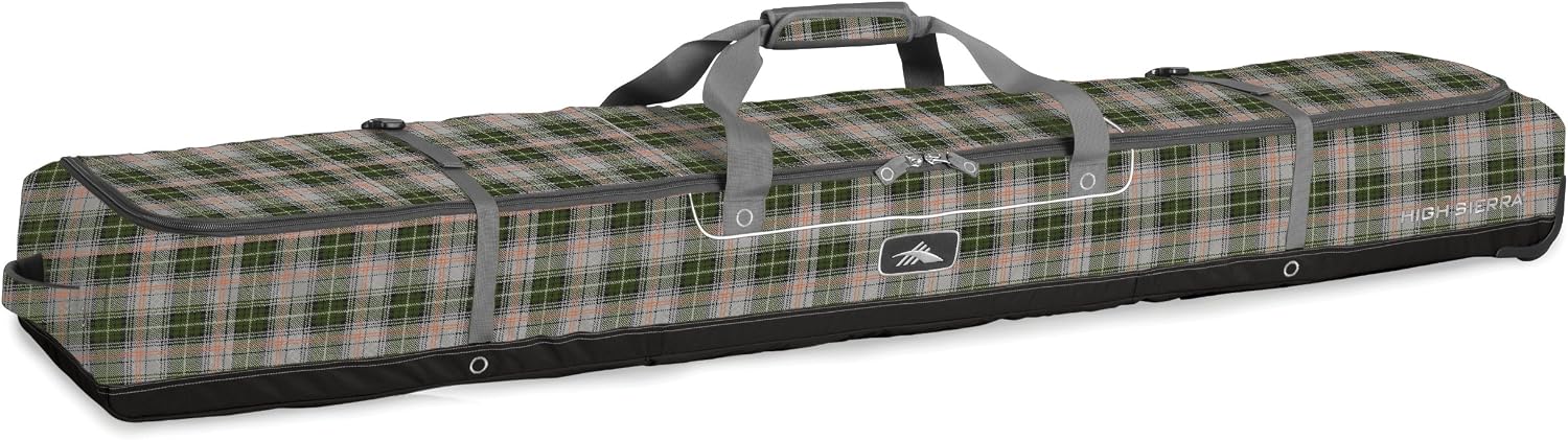 High Sierra Wheeled Ski Bag for Two Pairs of Skis, Black, One Size