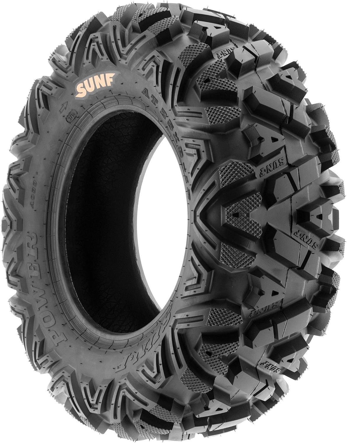 SunF ATV Tires 25x10-12 UTV Tire 25x10x12 All Terrain Off-Road Mud Tires, 6 Ply Tubeless