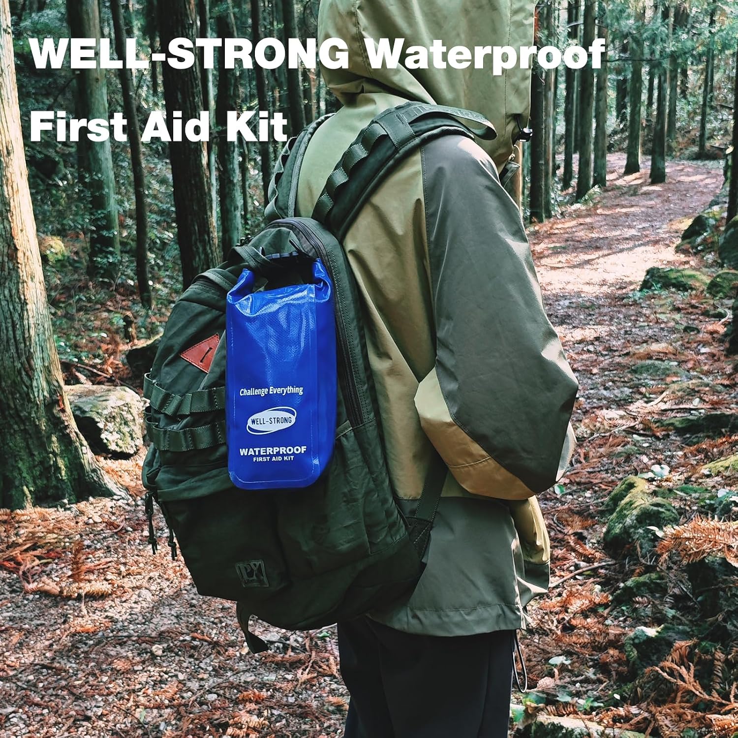 Waterproof First Aid Kit Roll Top Boat Emergency Kit with Waterproof Contents for Fishing Kayaking Boating Swimming Camping Rafting Beach Red